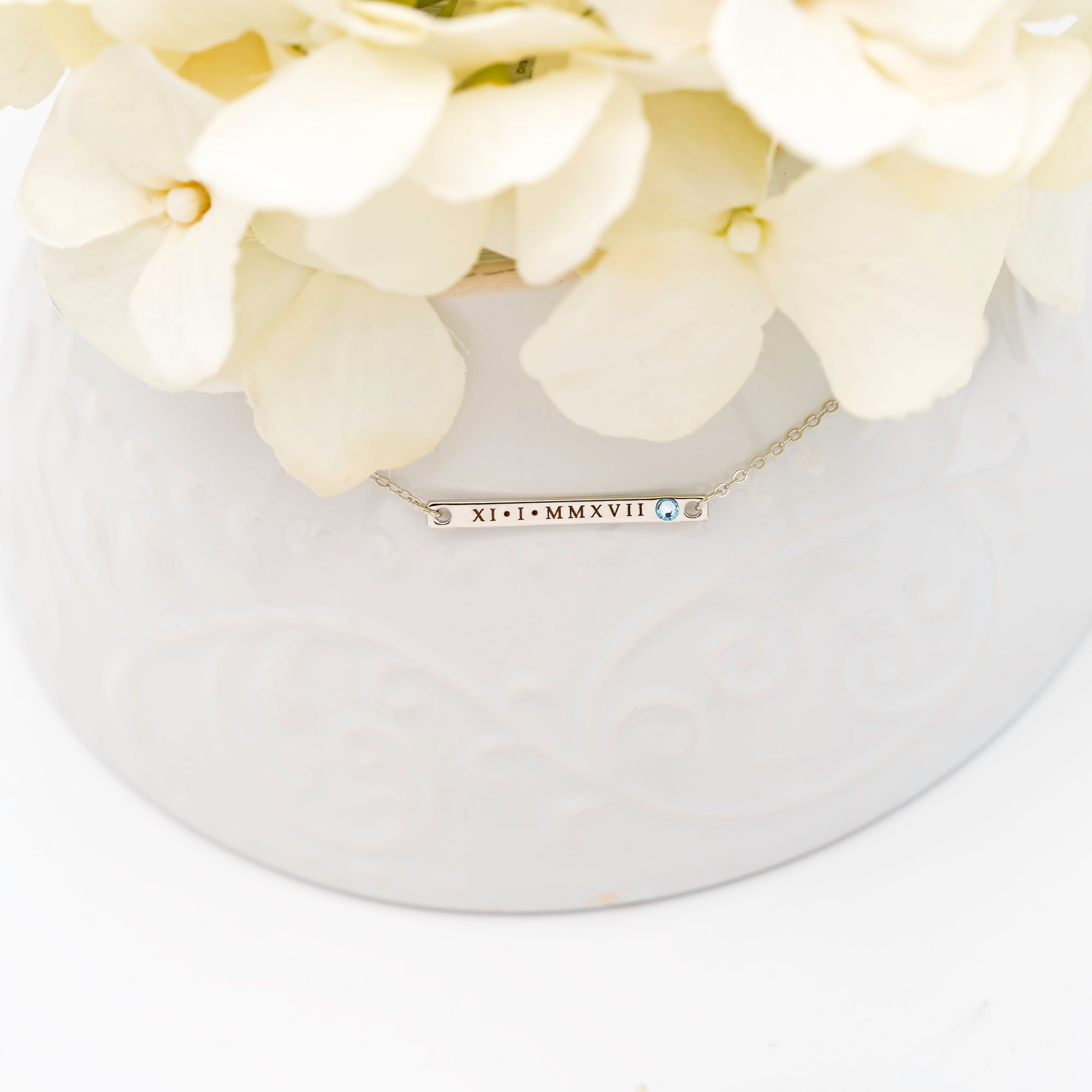 Personalized Birthstone Necklace Custom Name Necklace Birthstone Jewelry (FN-109)