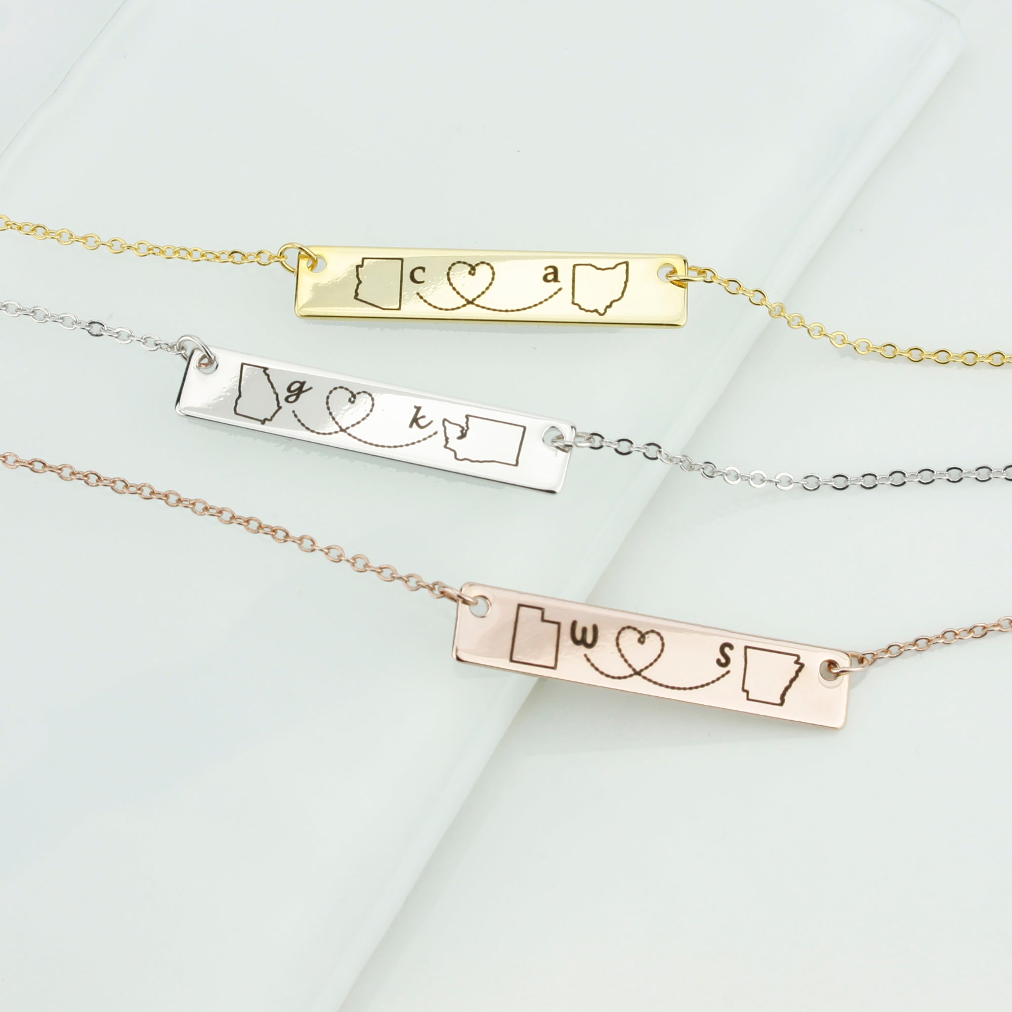 State Necklace Best Friend Necklace Custom Necklace (FN-115)