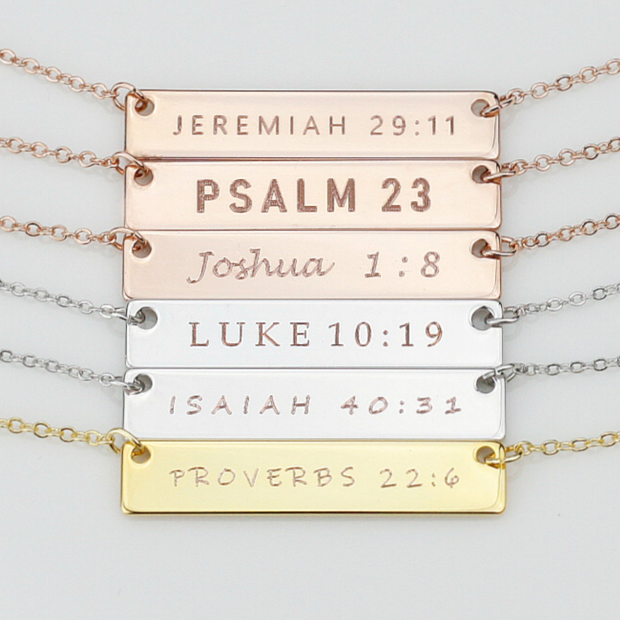 Custom Necklaces for Women Engraved Necklace Personalized Jewelry Bar (FN-01)