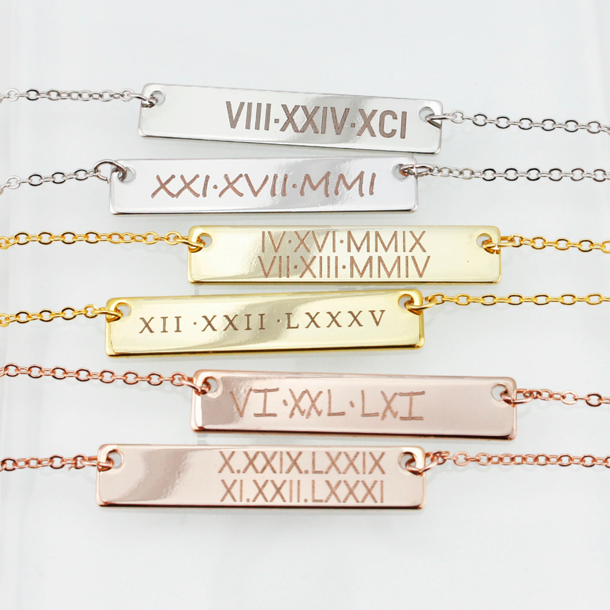 Custom Necklaces for Women Engraved Necklace Personalized Jewelry Bar (FN-01)