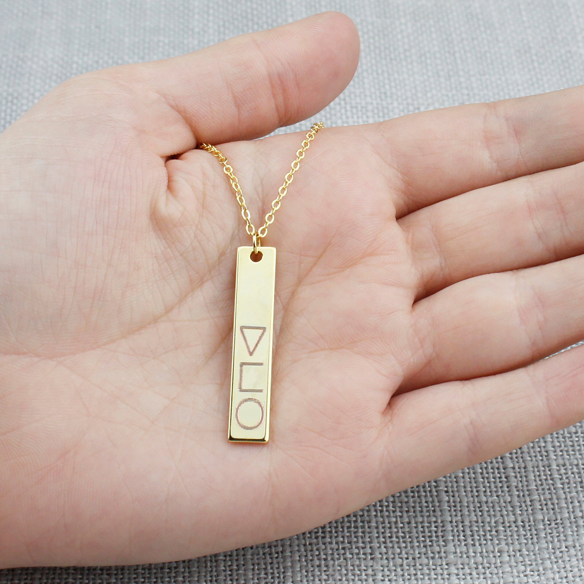 Custom Sorority Necklace Sorority Gifts Greek Letters Custom Bar Necklace (FN-75)