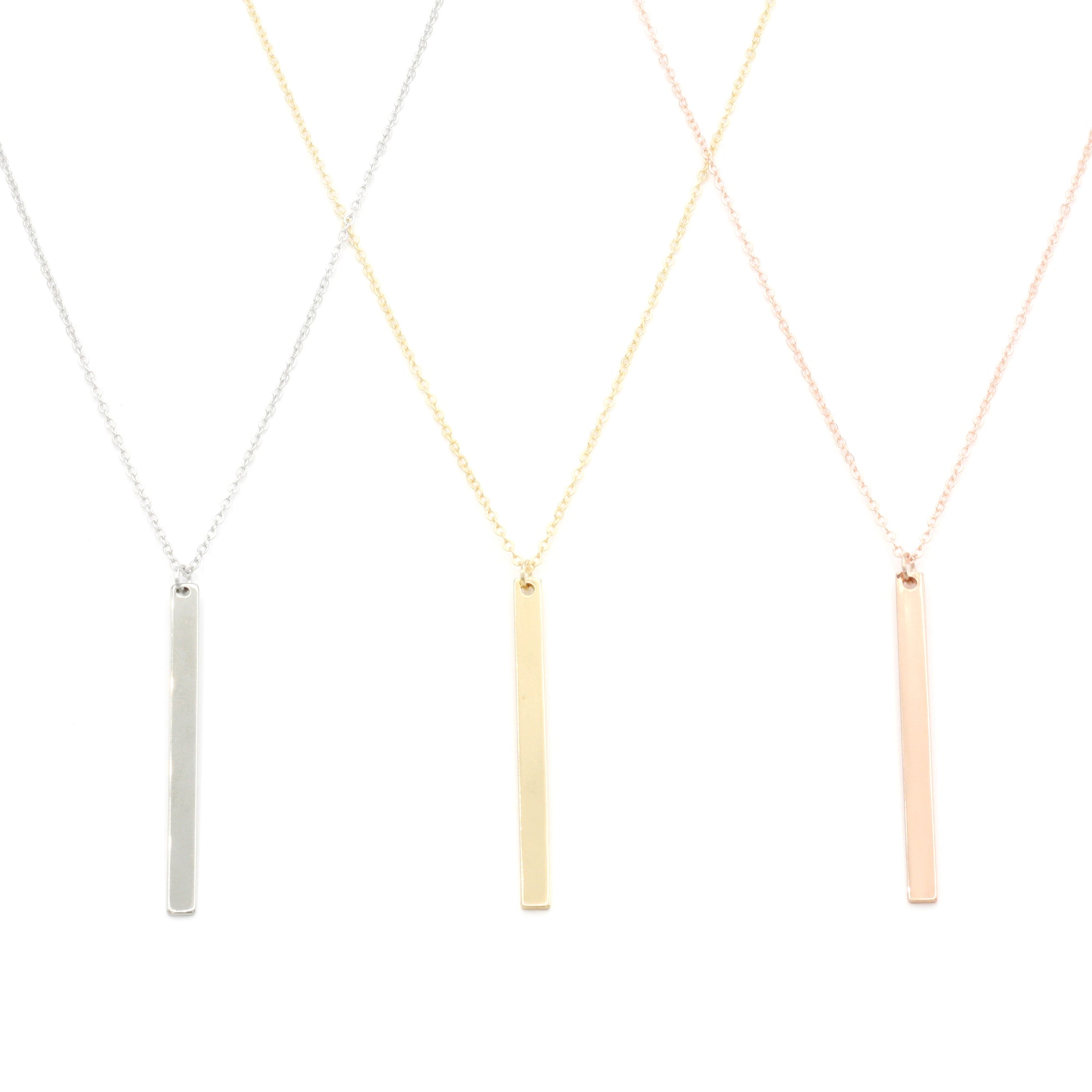 Custom Coordinates Necklace Vertical Bar Necklace Coordinate Necklace (FN-19)