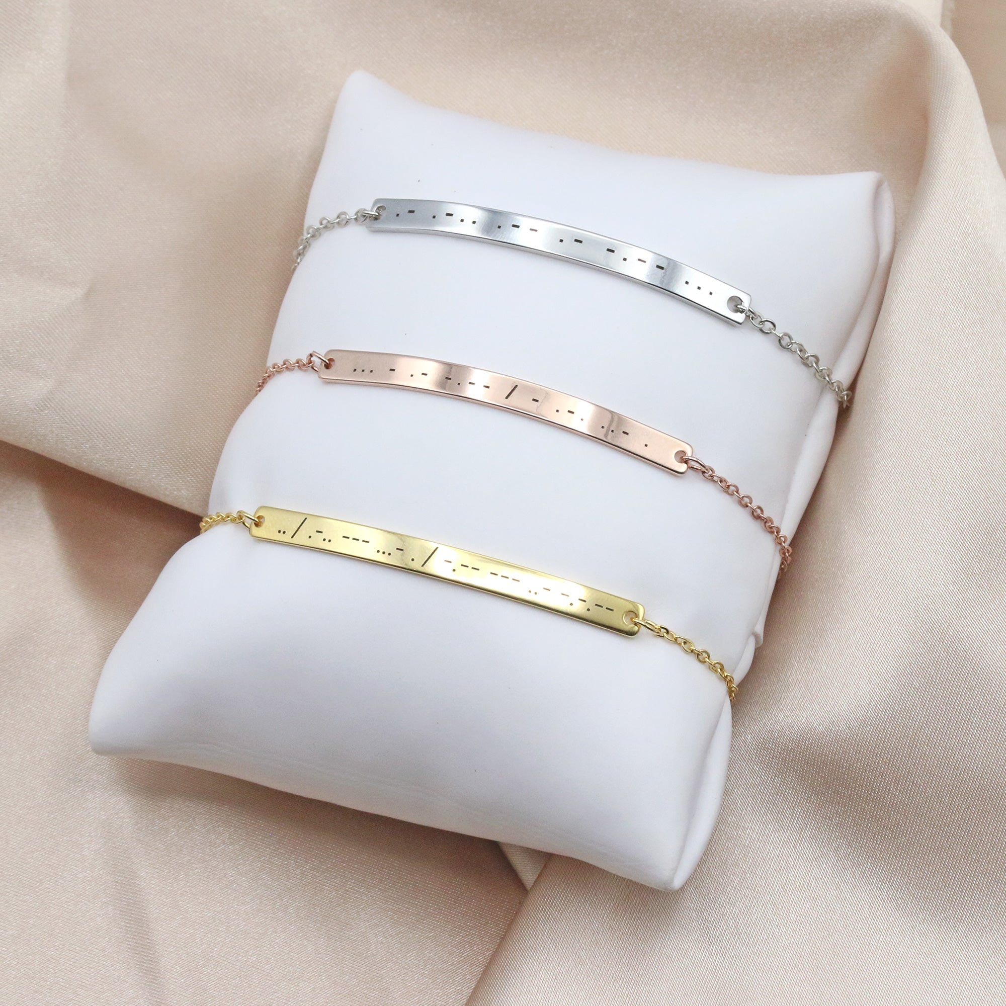 Morse Code Bracelet Custom Hidden Message (FB-26)