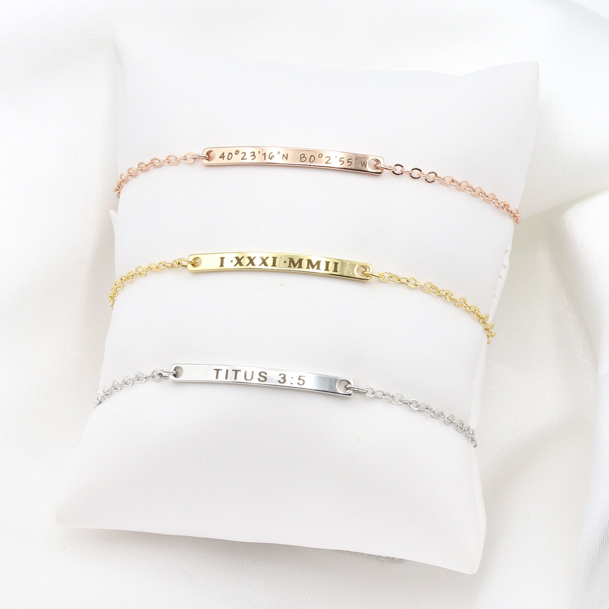 Name Bracelets for Women Custom Bracelet Best Friend Bracelet Mom Bracelet Christian Jewelry Engraved Bracelet (FB-31)