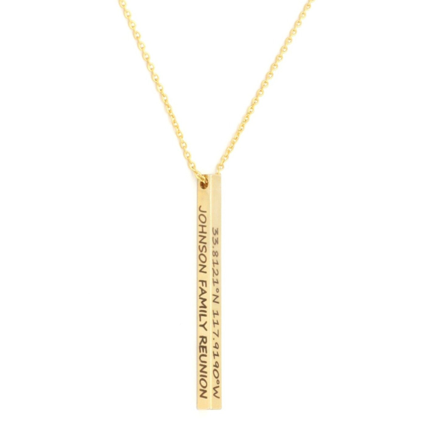 Custom Necklace Personalized Vertical Bar Necklace Coordinate Necklace (FN-102)