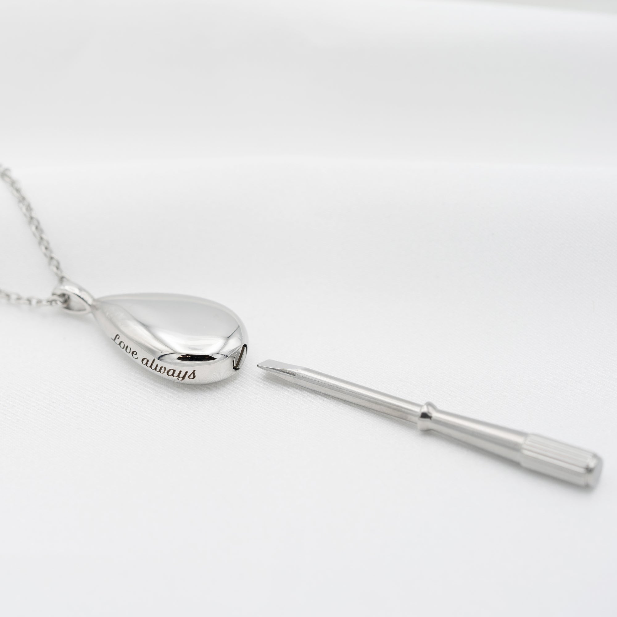 Cremation Jewelry, Custom Urn Necklace, Urns for Human Ashes, Personalized Ash Memorial Jewelry, Small Urn Jewelry, Teardrop Necklace (FN-159)