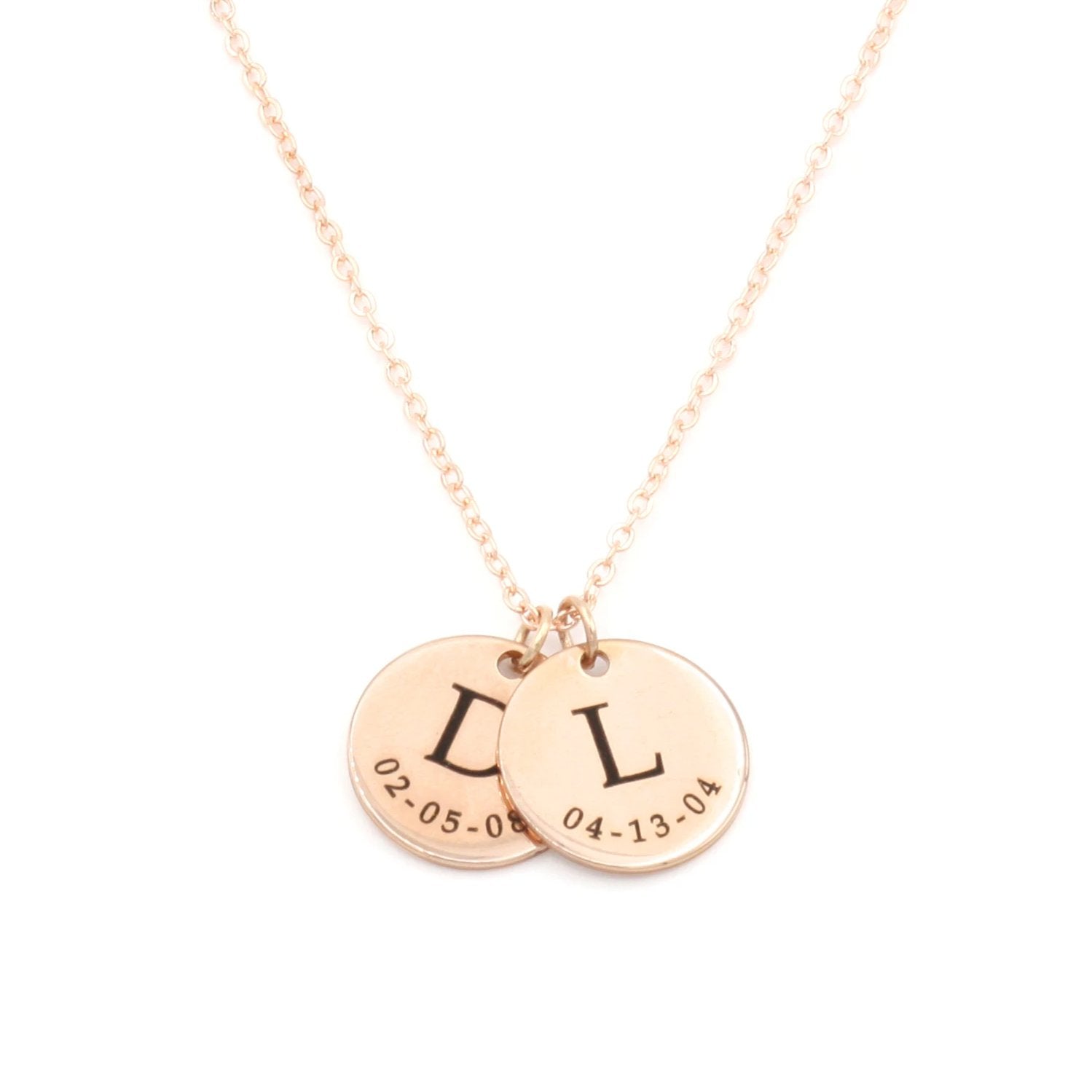 Custom Initial & Date Necklace for Mom Family Necklace (FN-34)