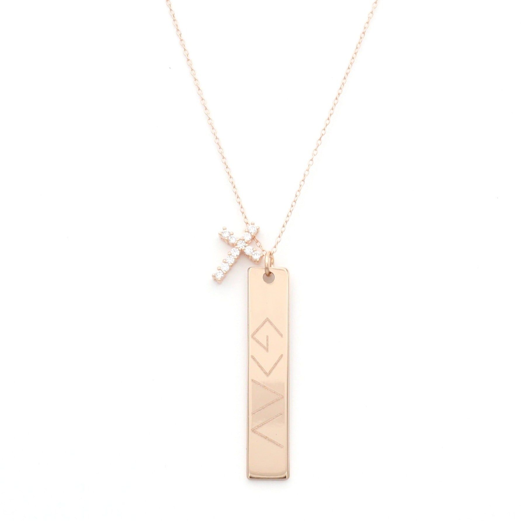 Christian Necklace Cubic Cross Necklace Women Bible Verse Necklace (FN-31)