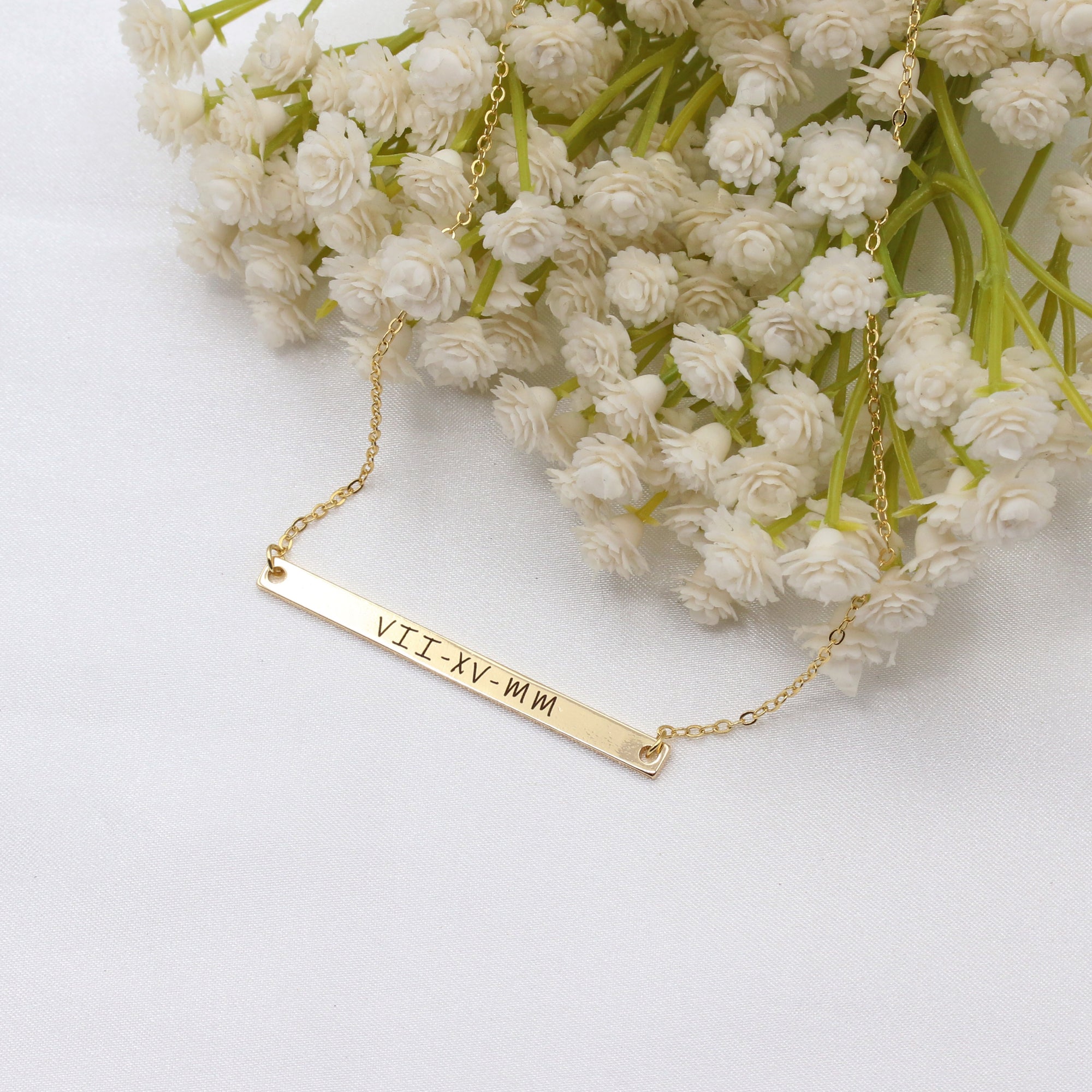 Custom Roman Numeral Necklace Special Date Necklace Anniversary (FN-82)