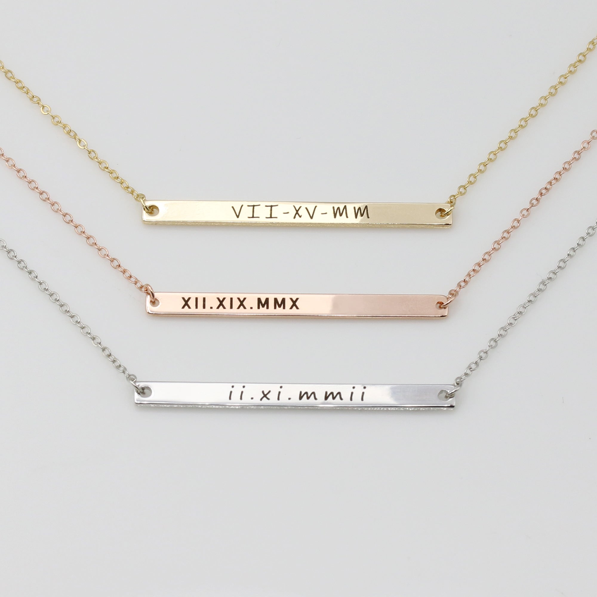 Custom Roman Numeral Necklace Special Date Necklace Anniversary (FN-82)