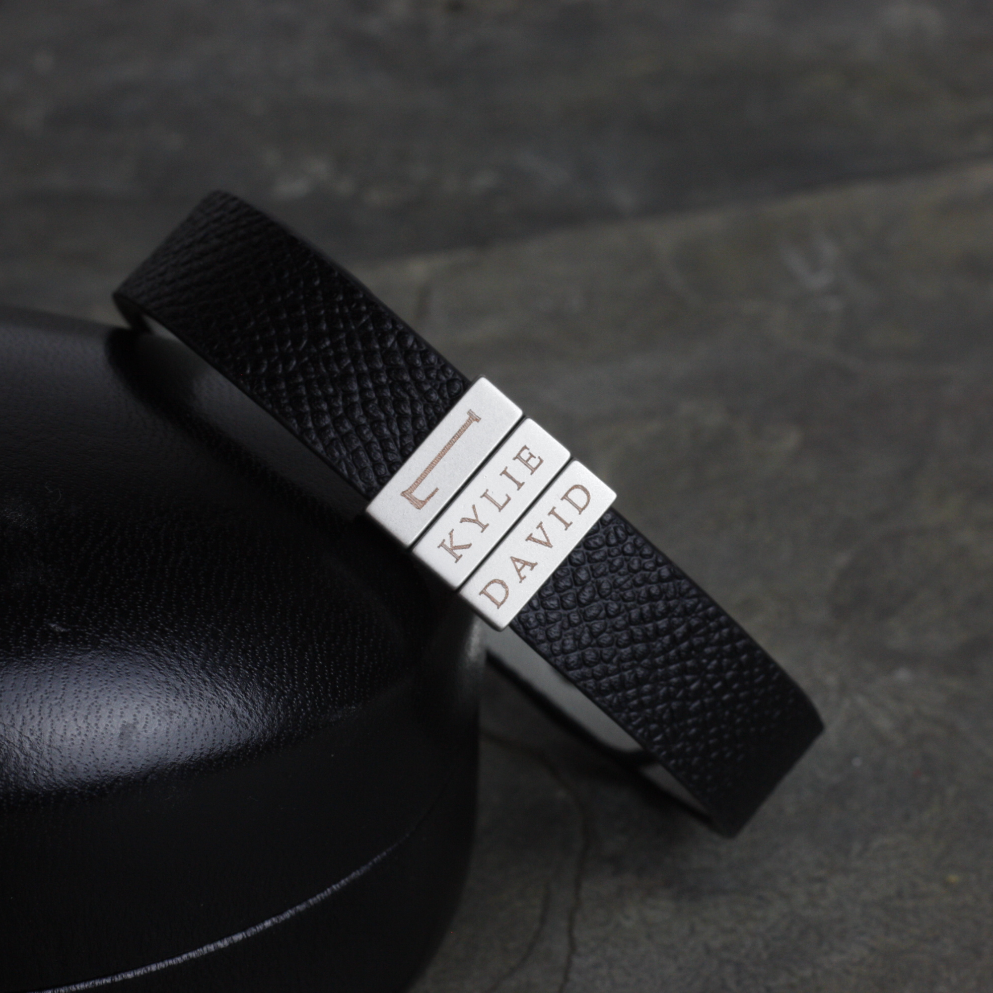 Custom Name Bracelet for Men Personalized Leather Bracelet Men (FB-34)
