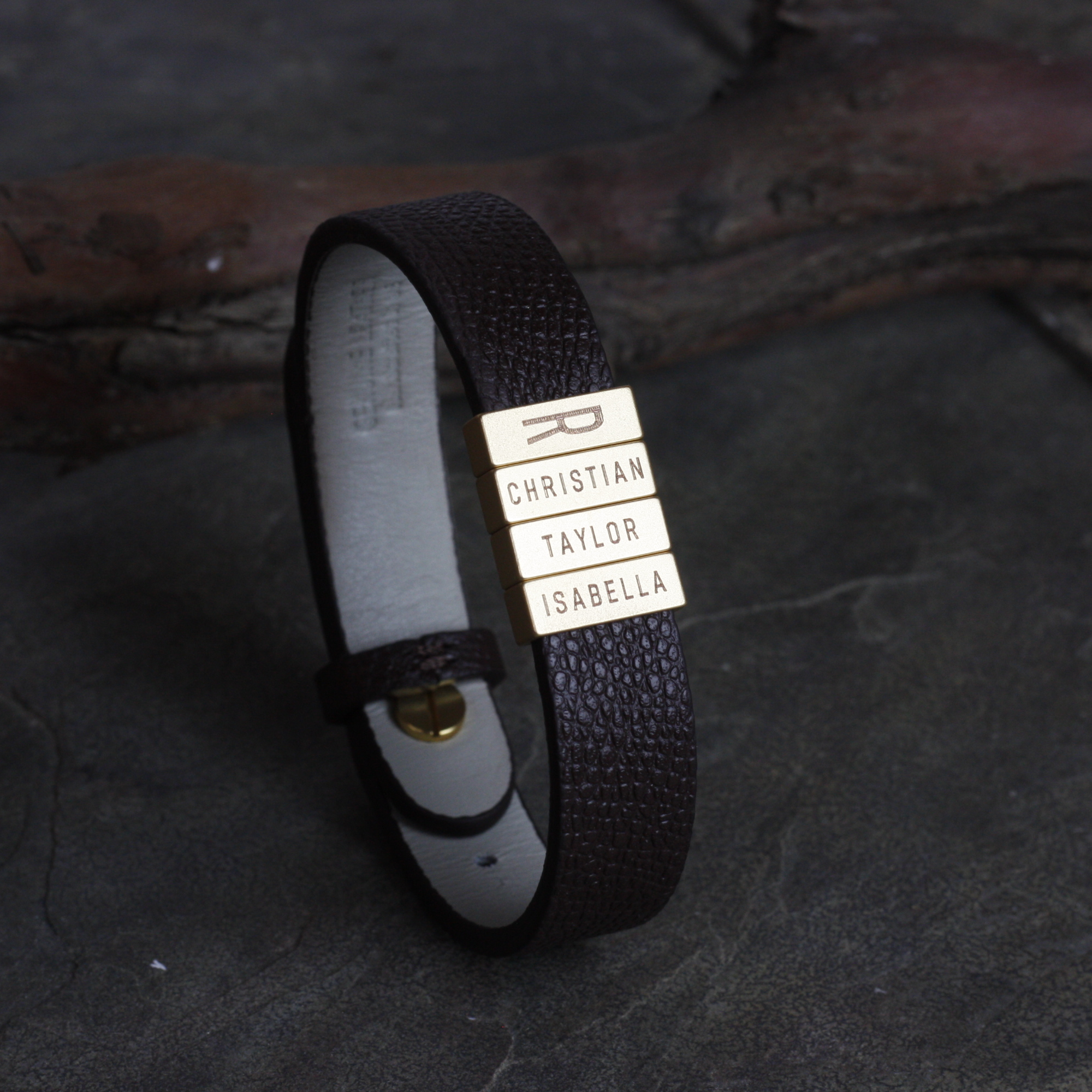 Custom Name Bracelet for Men Personalized Leather Bracelet Men (FB-34)