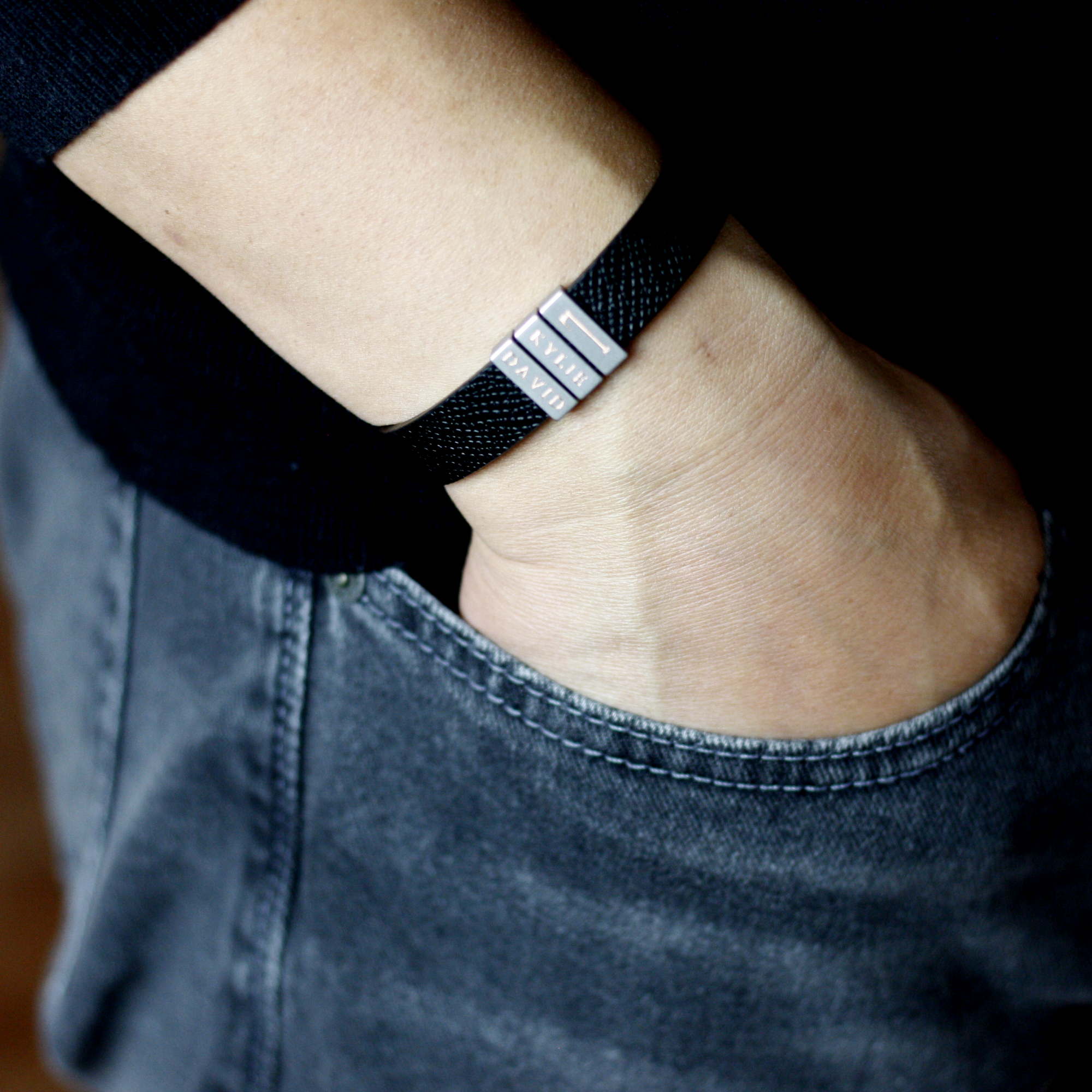 Custom Name Bracelet for Men Personalized Leather Bracelet Men (FB-34)