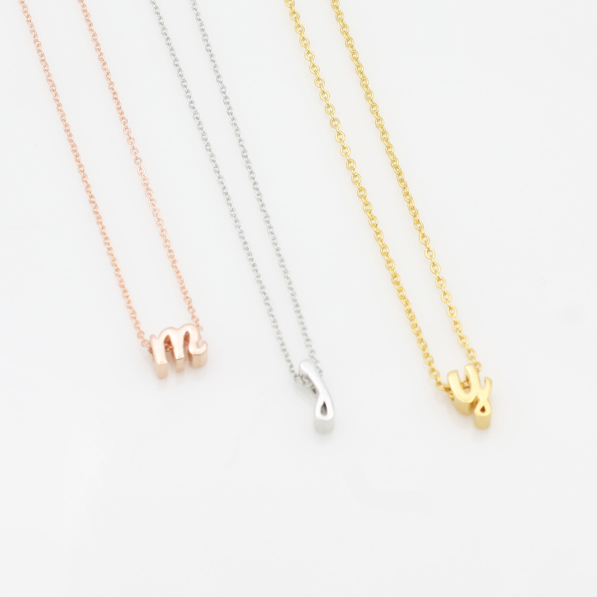 Custom Initial Necklace Flower Girl Necklace Initial Jewelry Dainty Initial Letter Necklace (FN-25)