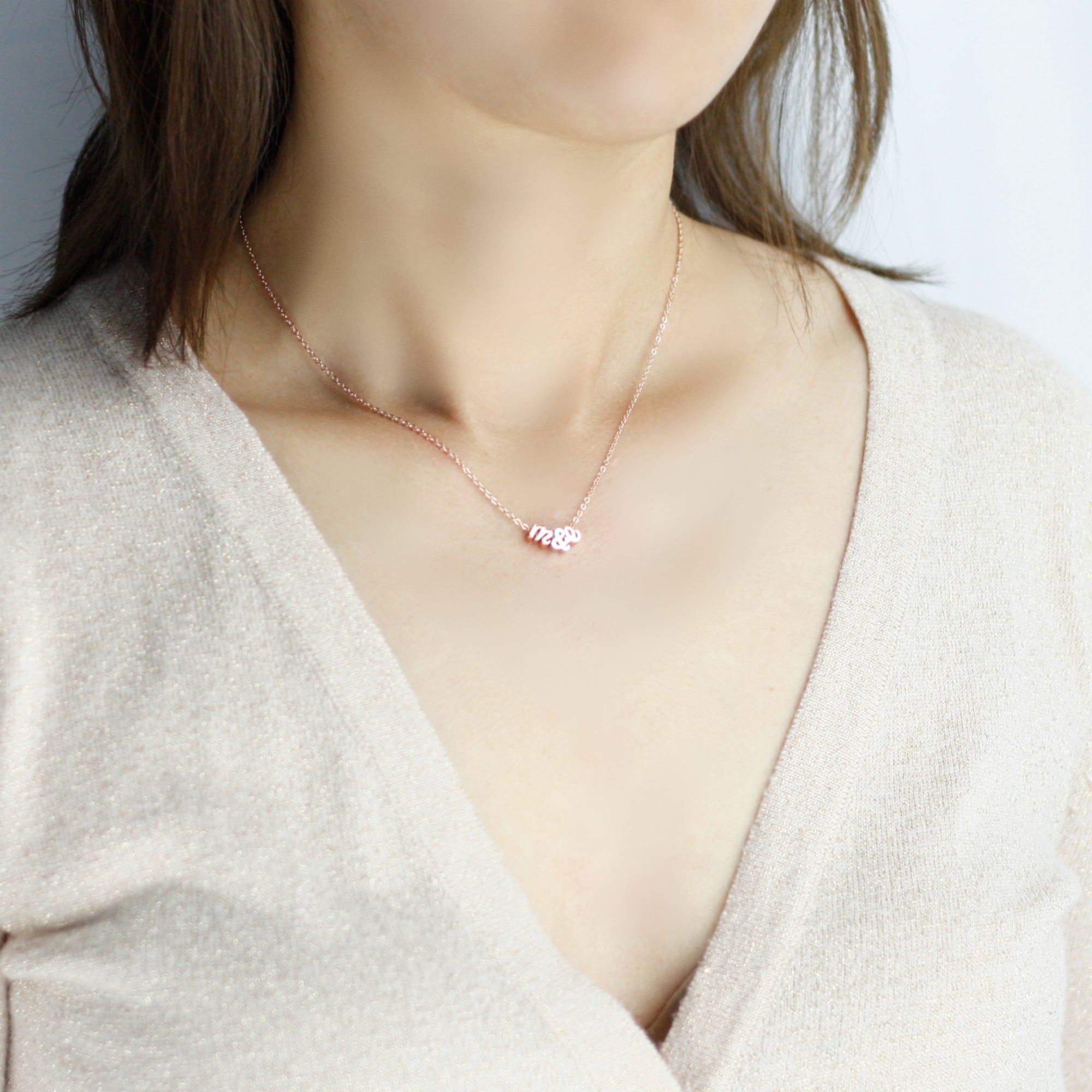 Custom Initial Necklace Flower Girl Necklace Initial Jewelry Dainty Initial Letter Necklace (FN-25)