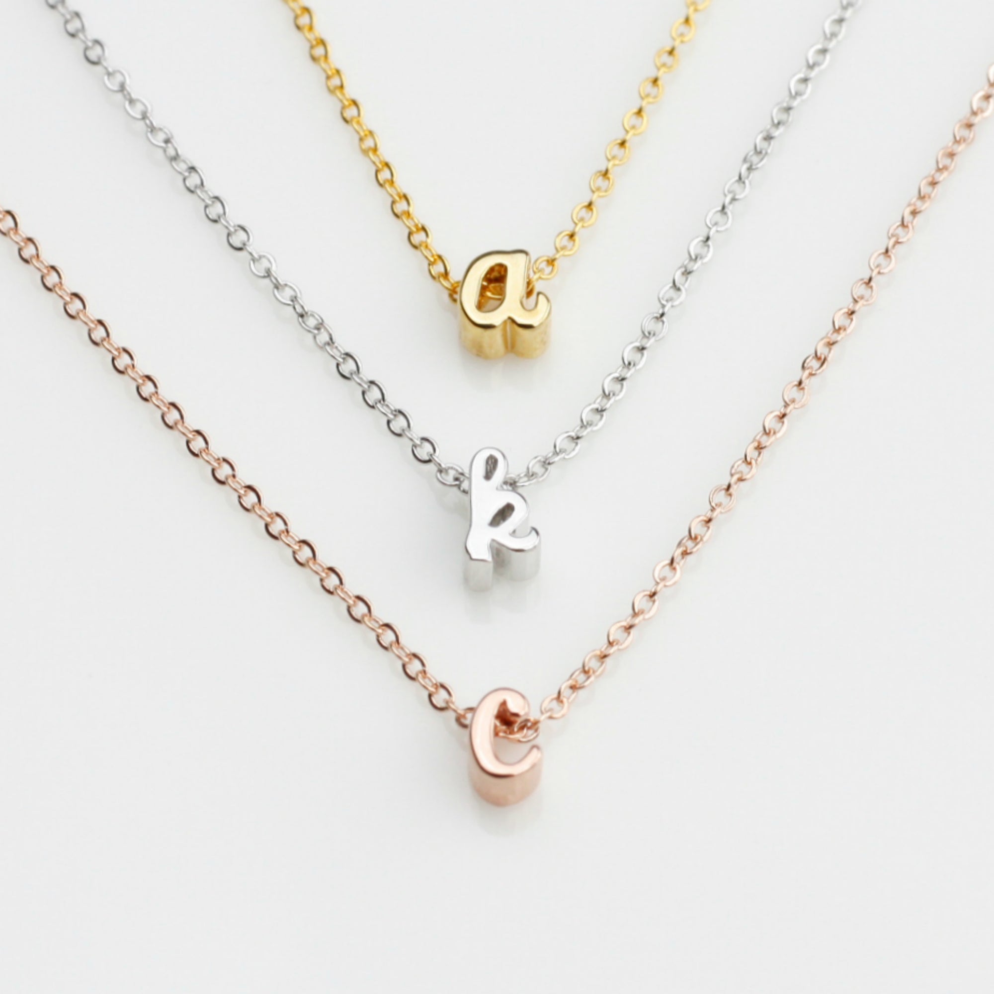 Custom Initial Necklace Flower Girl Necklace Initial Jewelry Dainty Initial Letter Necklace (FN-25)