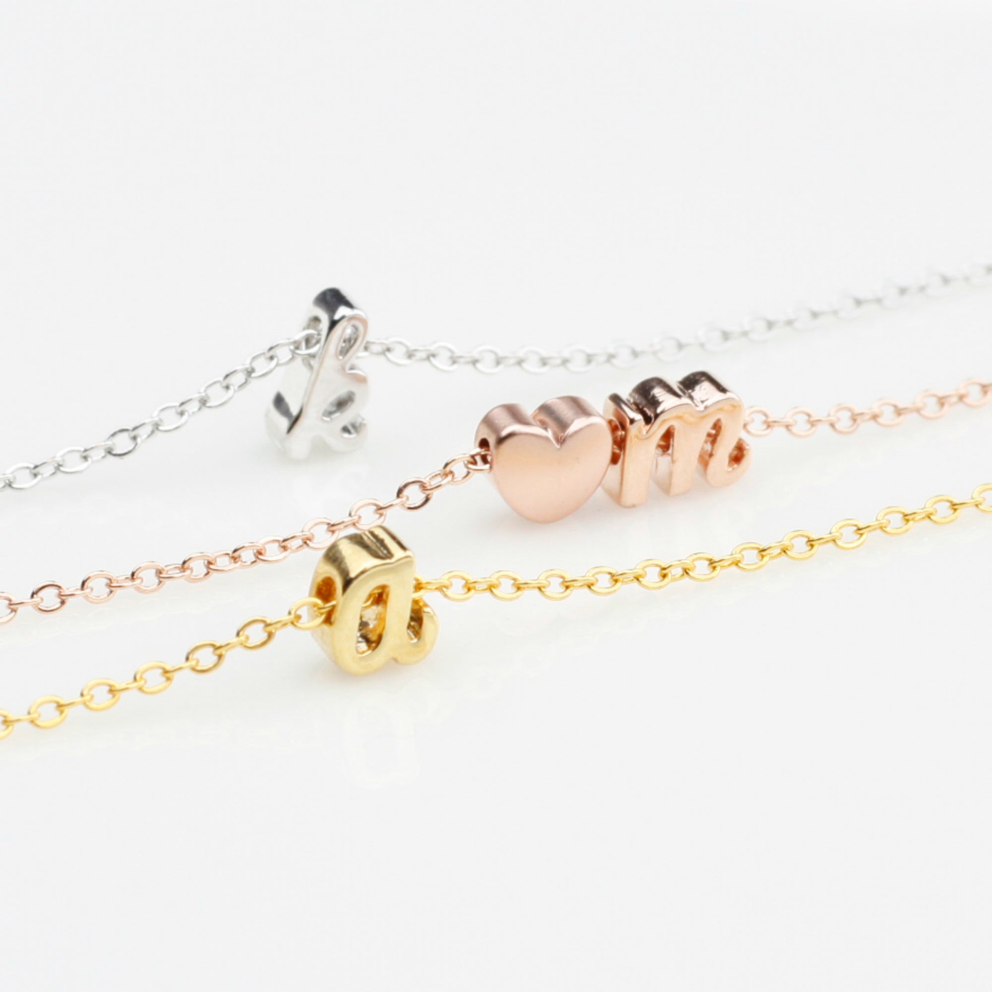 Custom Initial Necklace Flower Girl Necklace Initial Jewelry Dainty Initial Letter Necklace (FN-25)