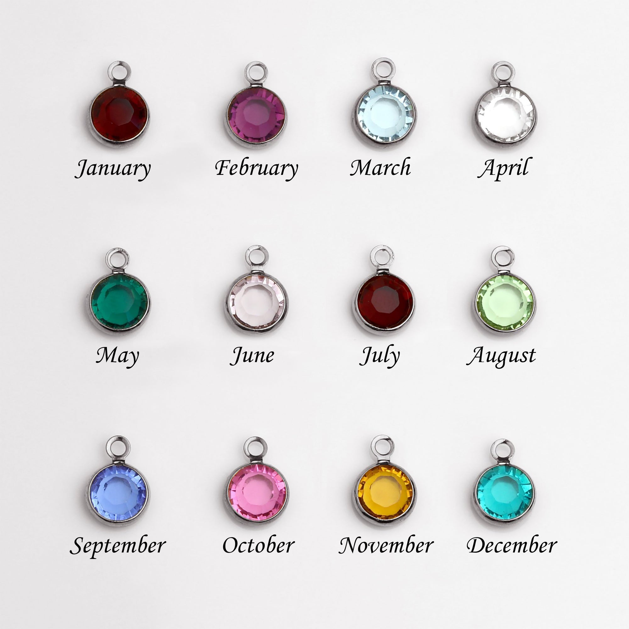 Birth Month Flower Bracelet Birthstone Bangles (FB-49)