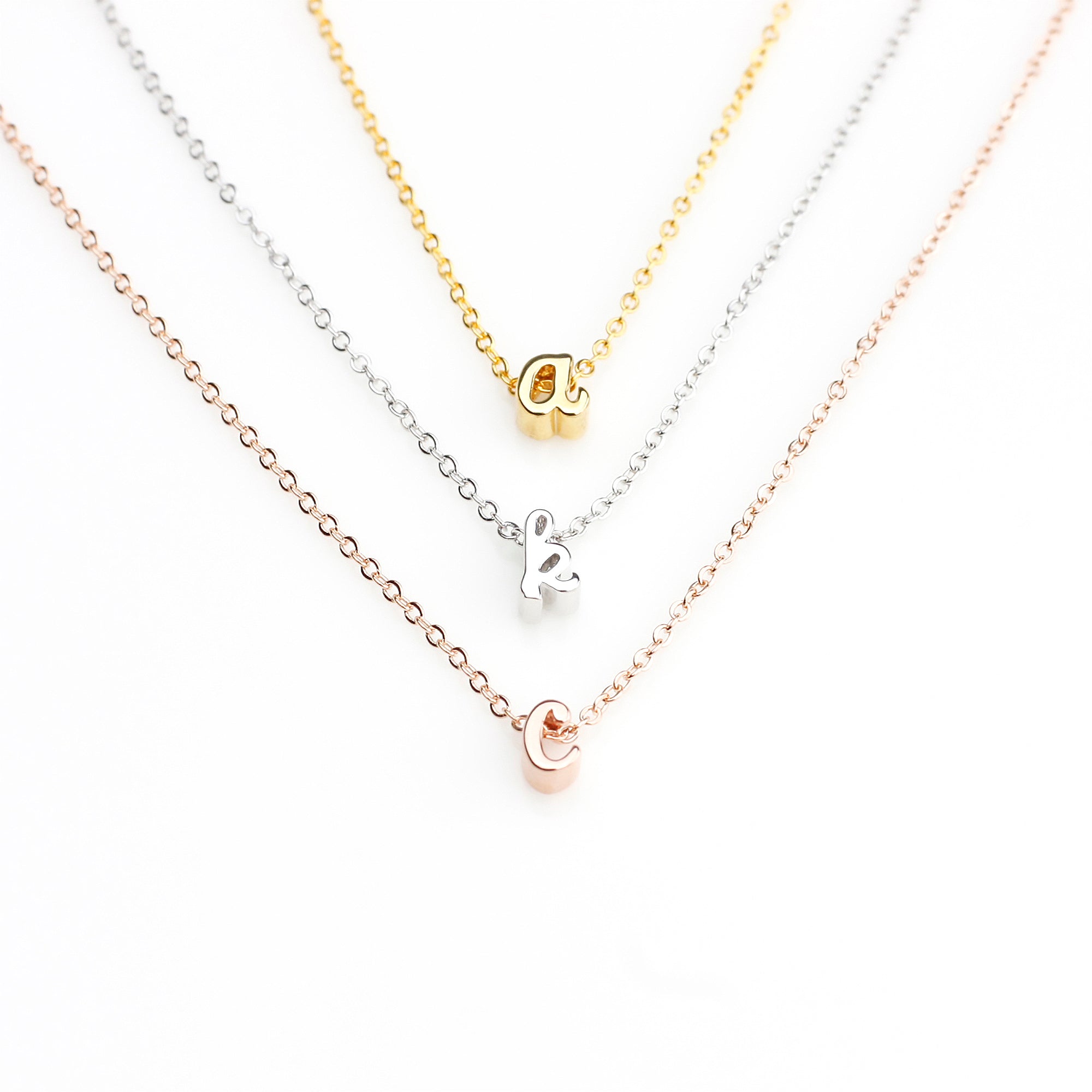 Custom Initial Necklace Flower Girl Necklace Initial Jewelry Dainty Initial Letter Necklace (FN-25)