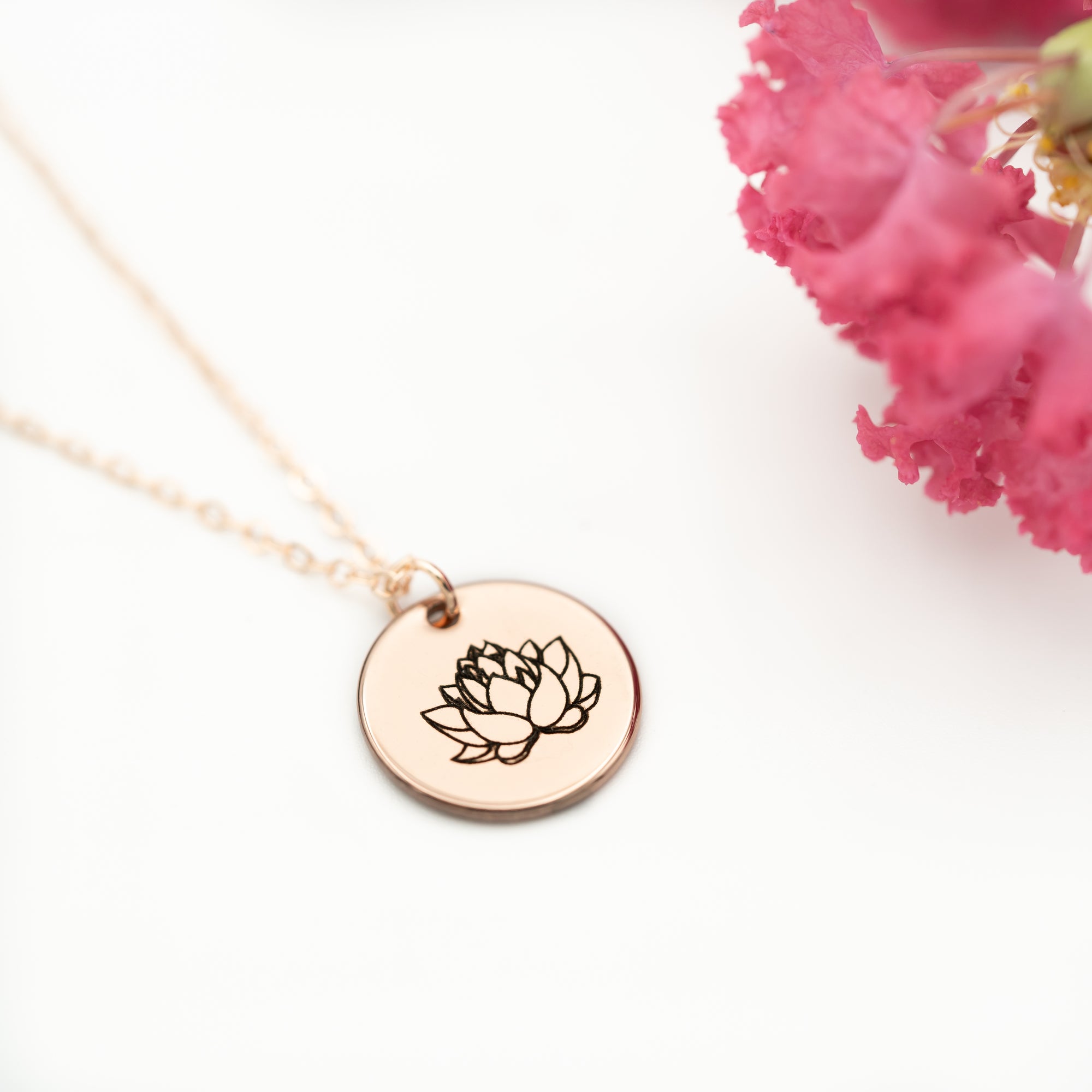 Birth Flower Necklace, Birth Month Flower, Birthday Gift, Custom Flower Necklace (FN-105)