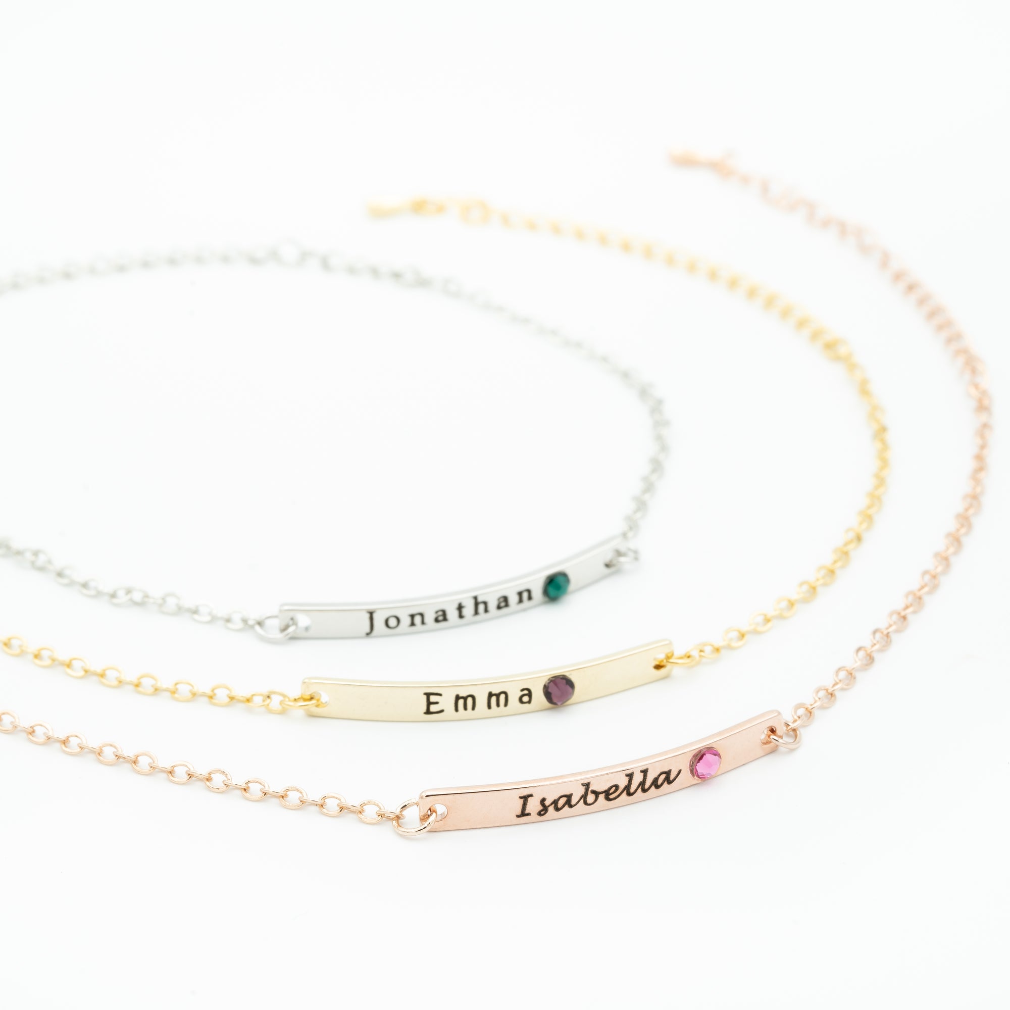 Custom Birthstone Bracelet Personalized Name Bracelet (FBK-05)