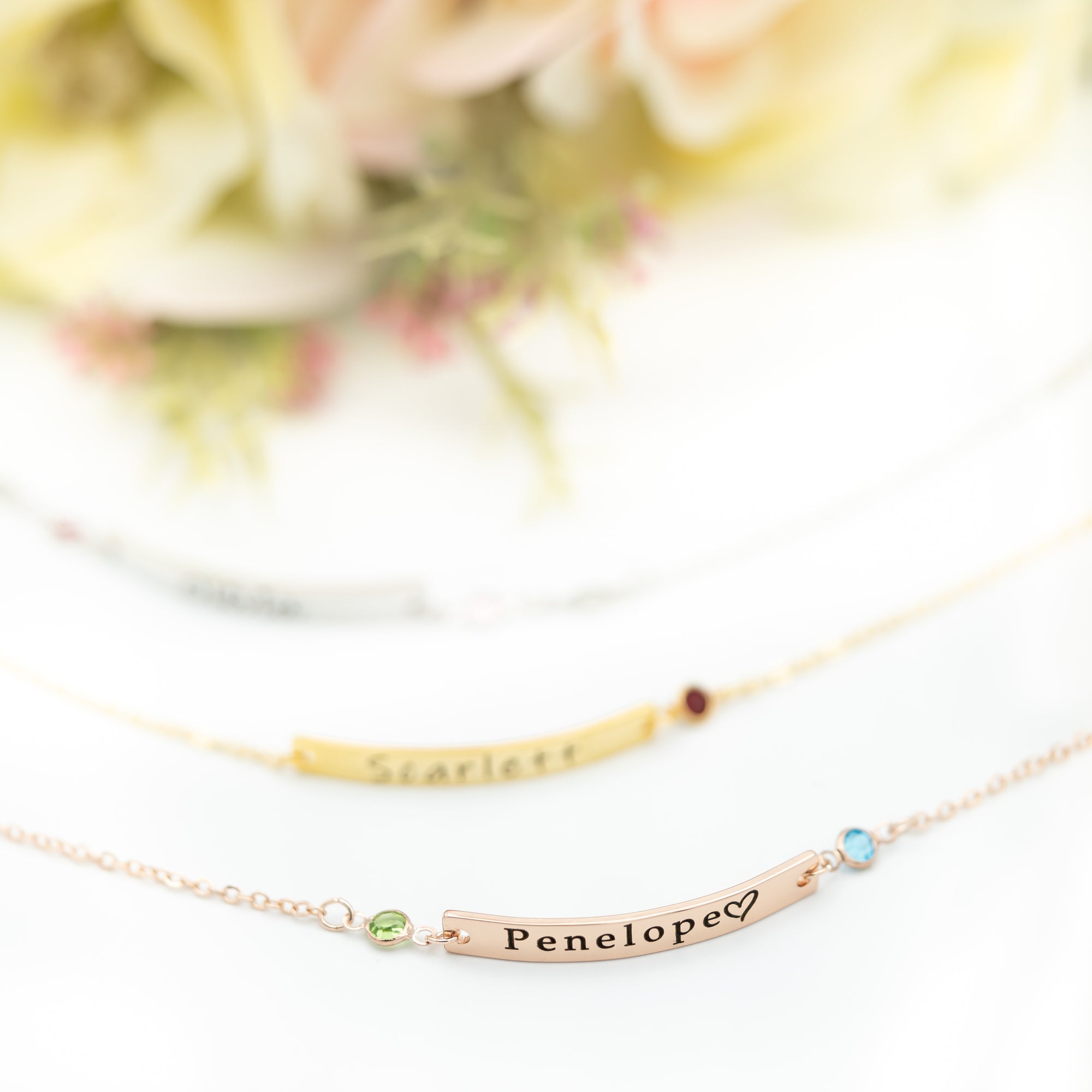 Custom Vertical Bar Name Necklace Engraved (FN-02)