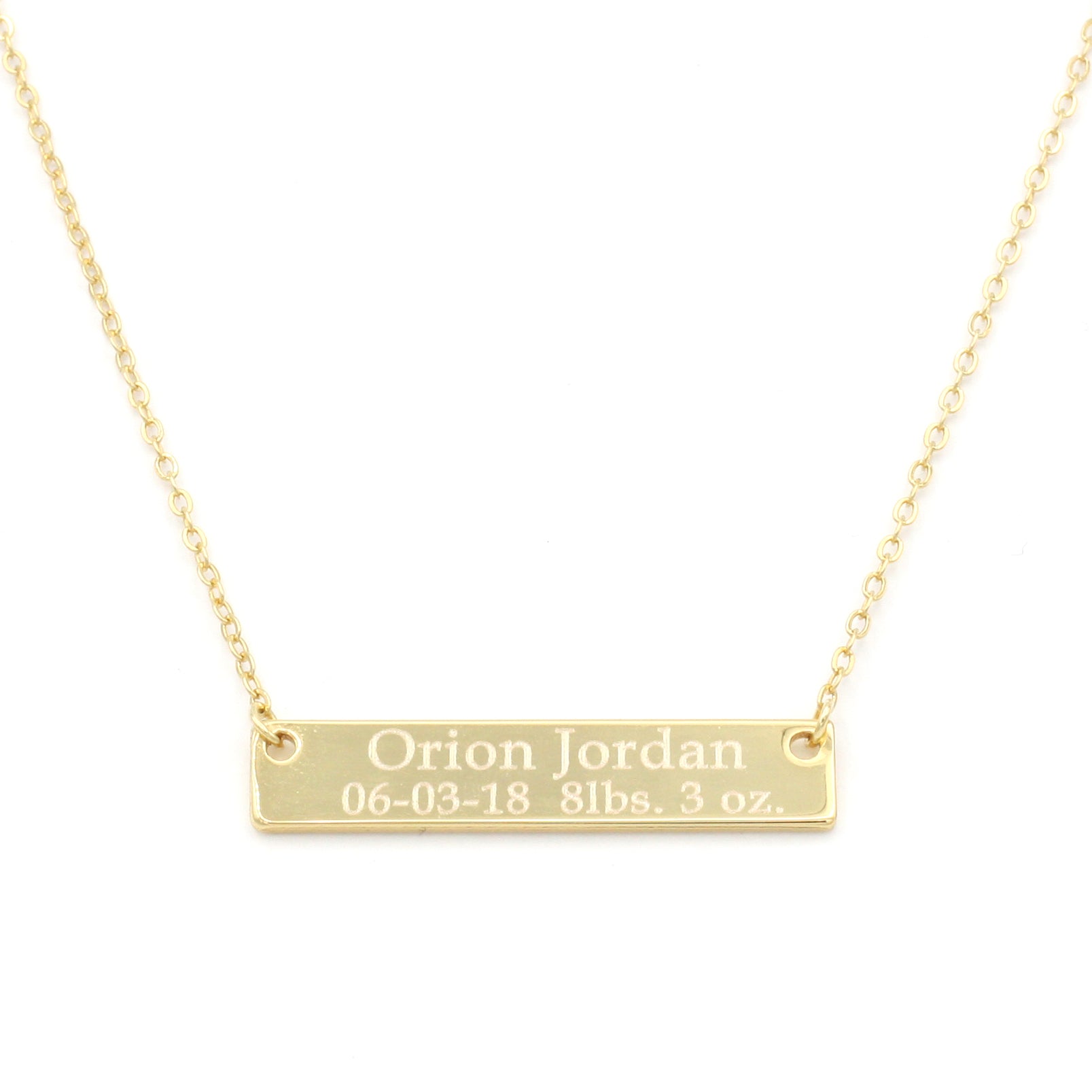 Birth Announcement, Baby Birth Stats Necklace, New Mom Gift (FN-27)
