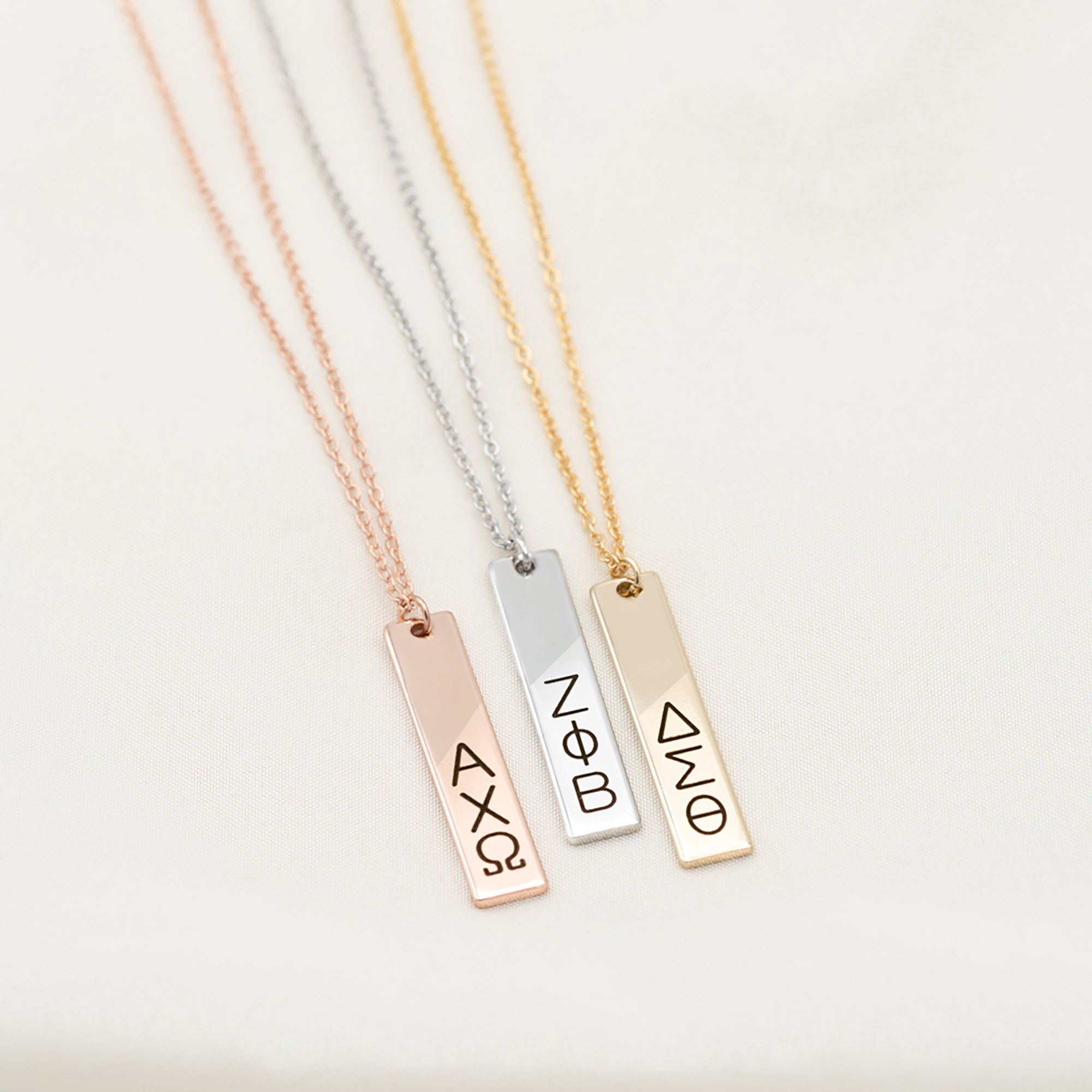 Custom Sorority Necklace Sorority Gifts Greek Letters Custom Bar Necklace (FN-75)