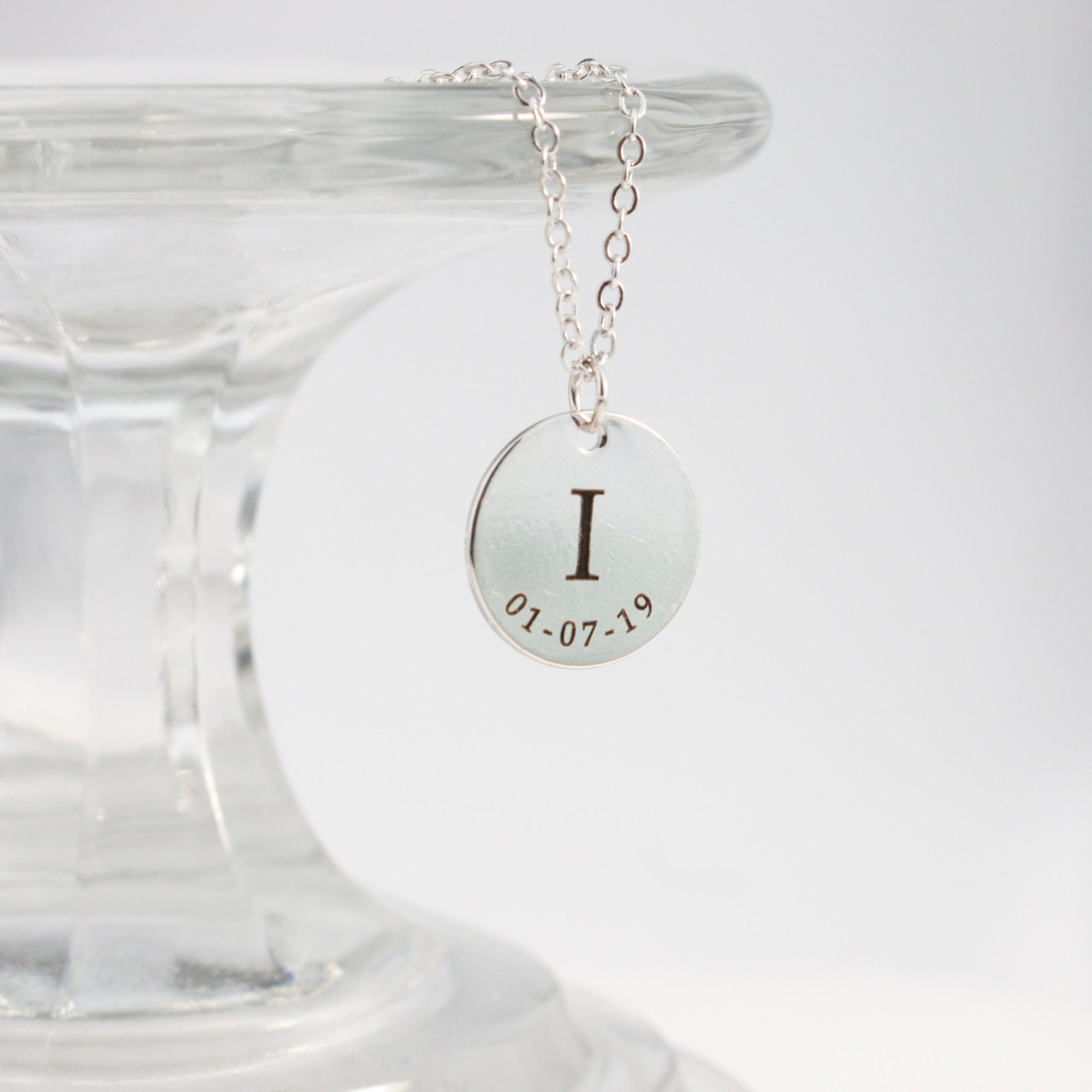 Custom Initial & Date Necklace for Mom Family Necklace (FN-34)