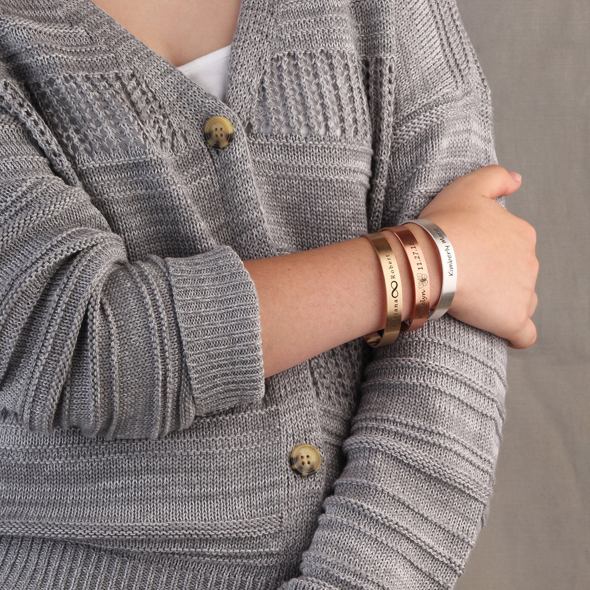 Custom Cuff Bracelet Bracelets for Women Engraved Bracelet (FB-11)