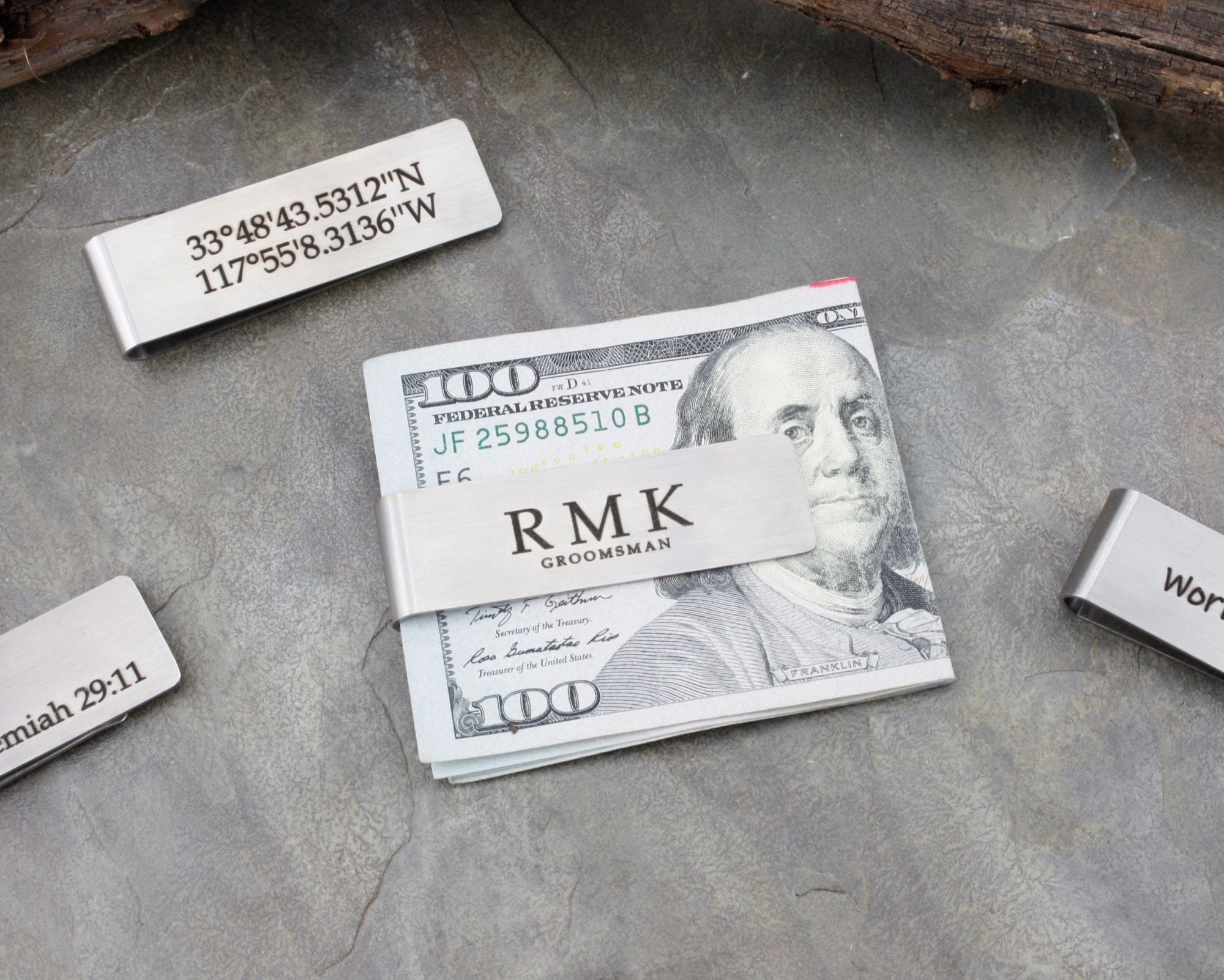Personalized Money Clip Husband Gift Groomsmen Gift (FMOC-01)
