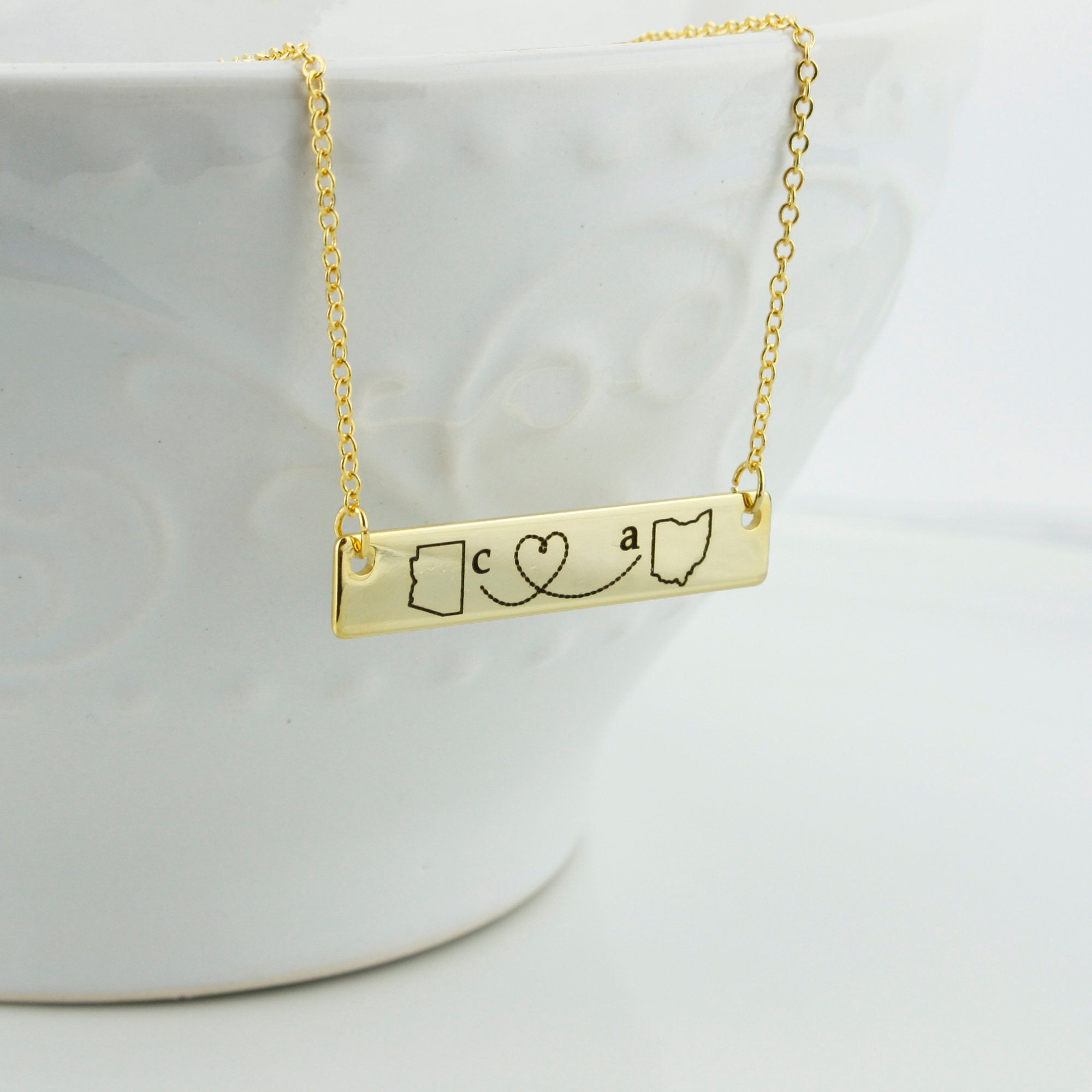 State Necklace Best Friend Necklace Custom Necklace (FN-115)