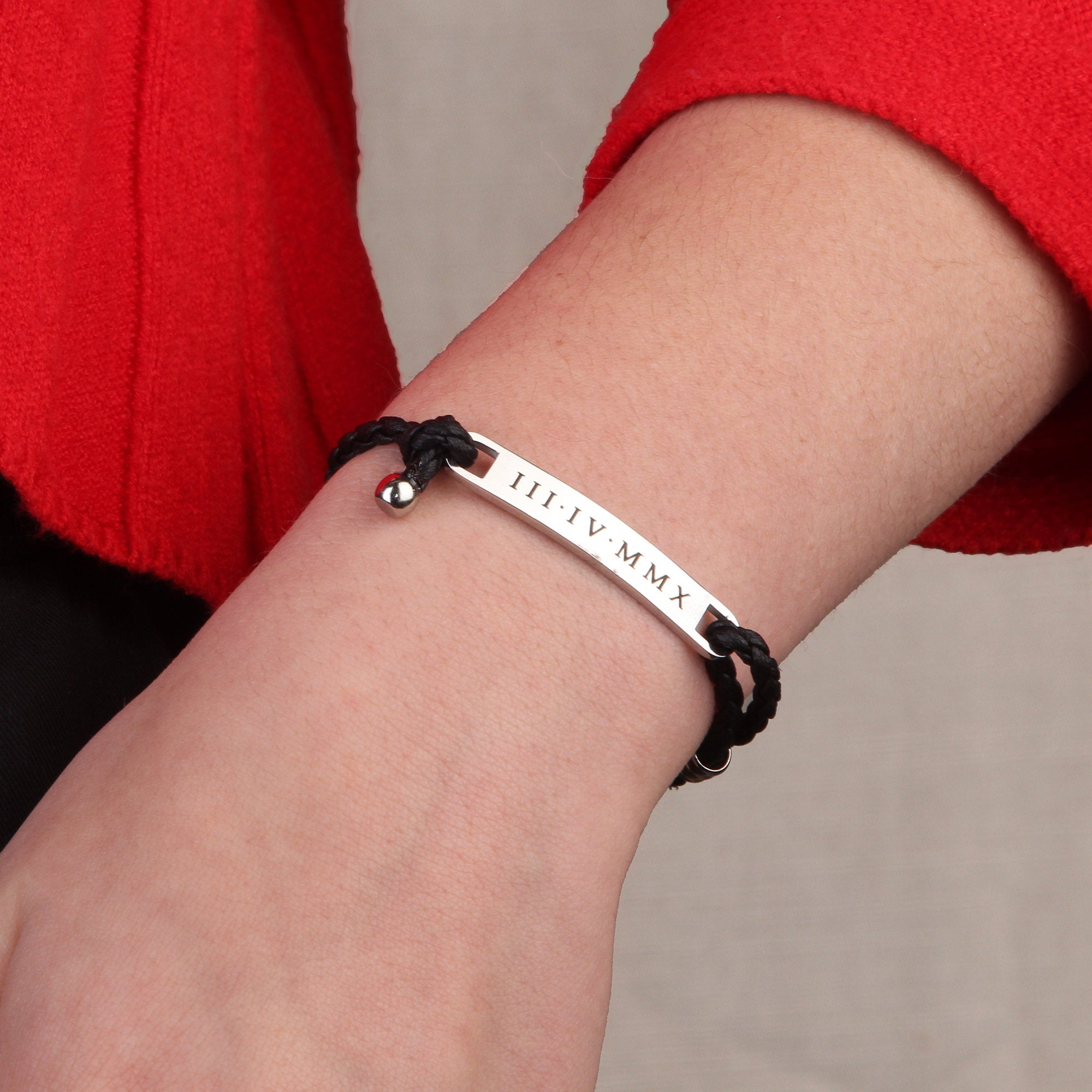 Personalized Men's Bracelet Custom Leather Bracelet (FB-25)