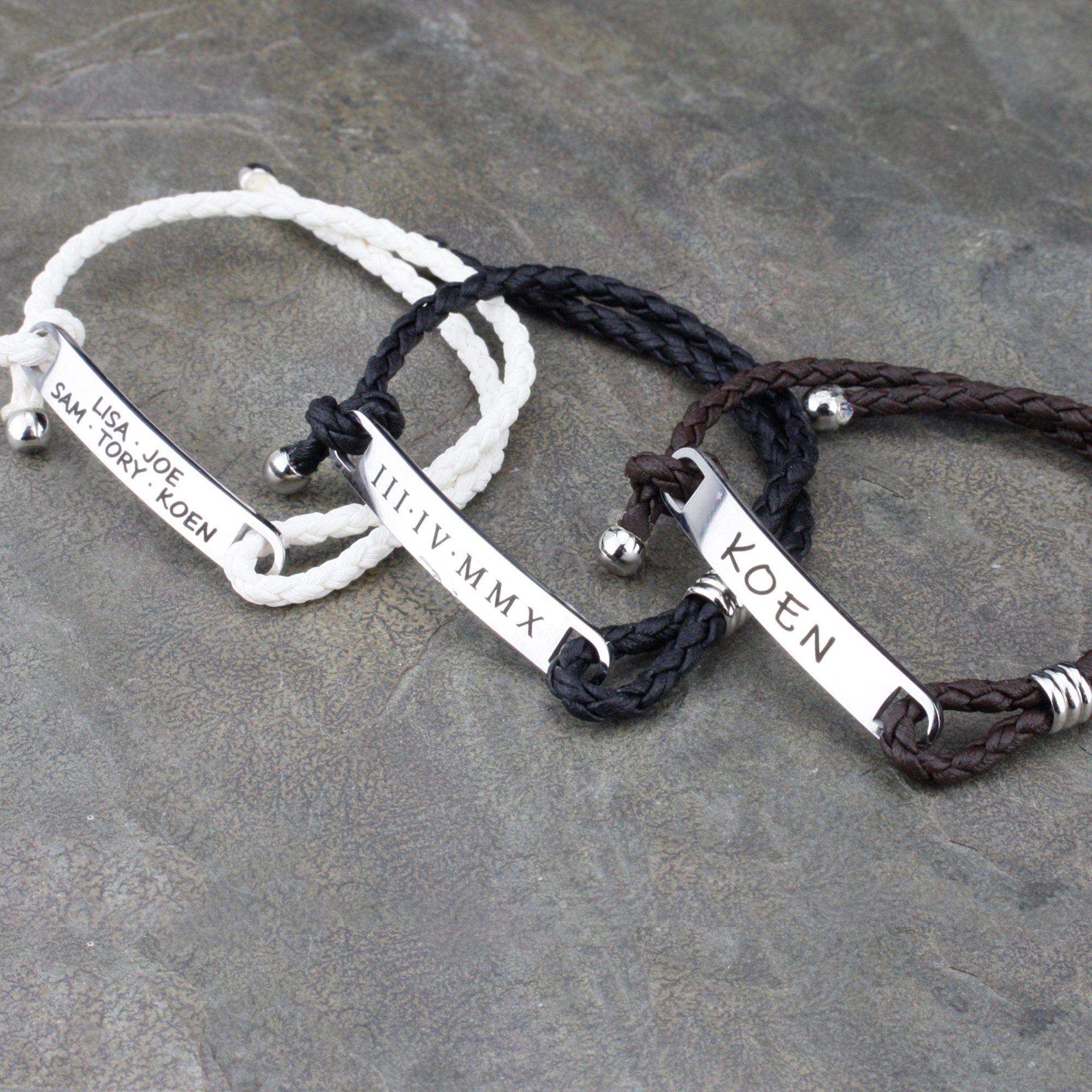 Personalized Men's Bracelet Custom Leather Bracelet (FB-25)