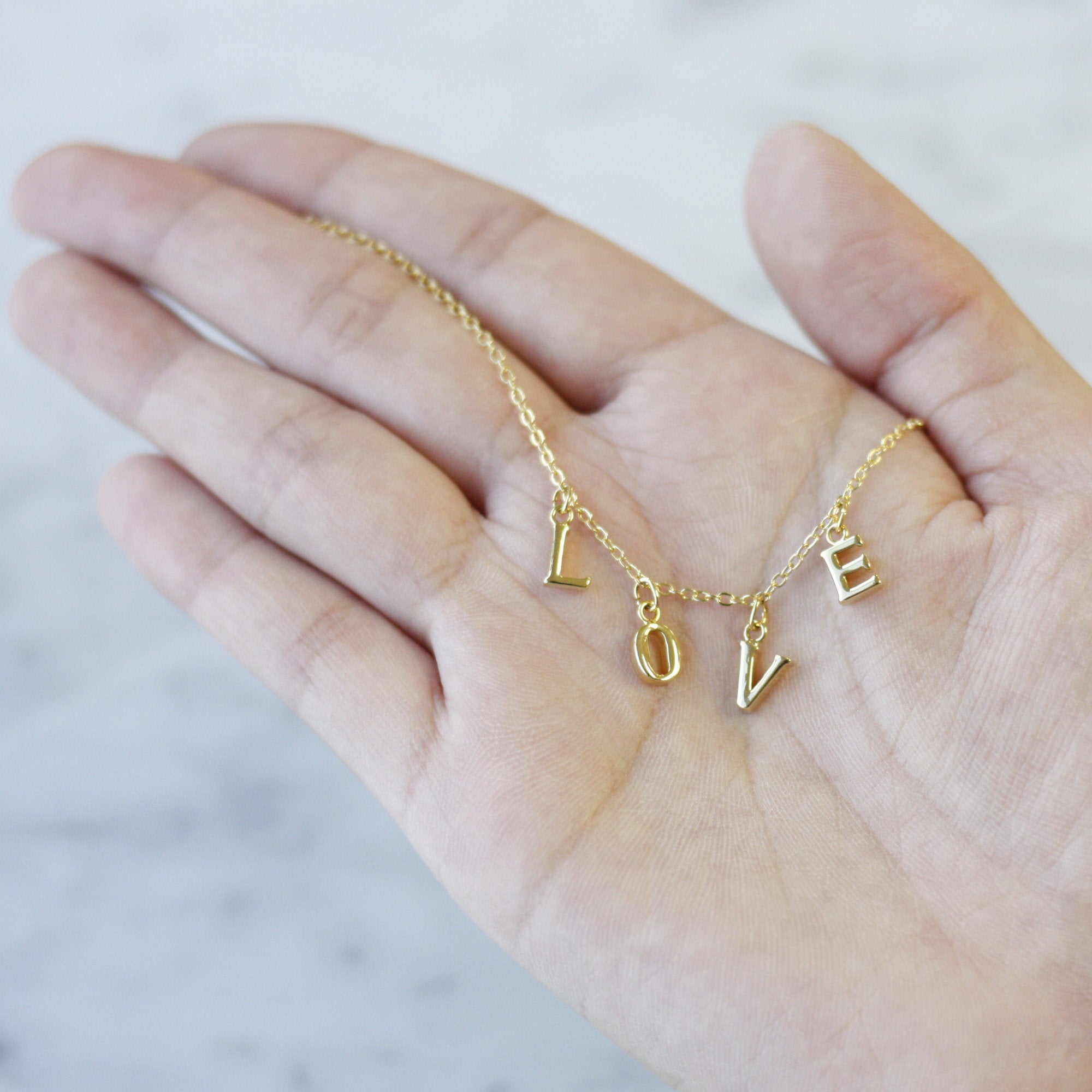 Custom Letter Necklace, Initial Necklace, Personalized Name Necklace, Letter Necklace (FN-88)