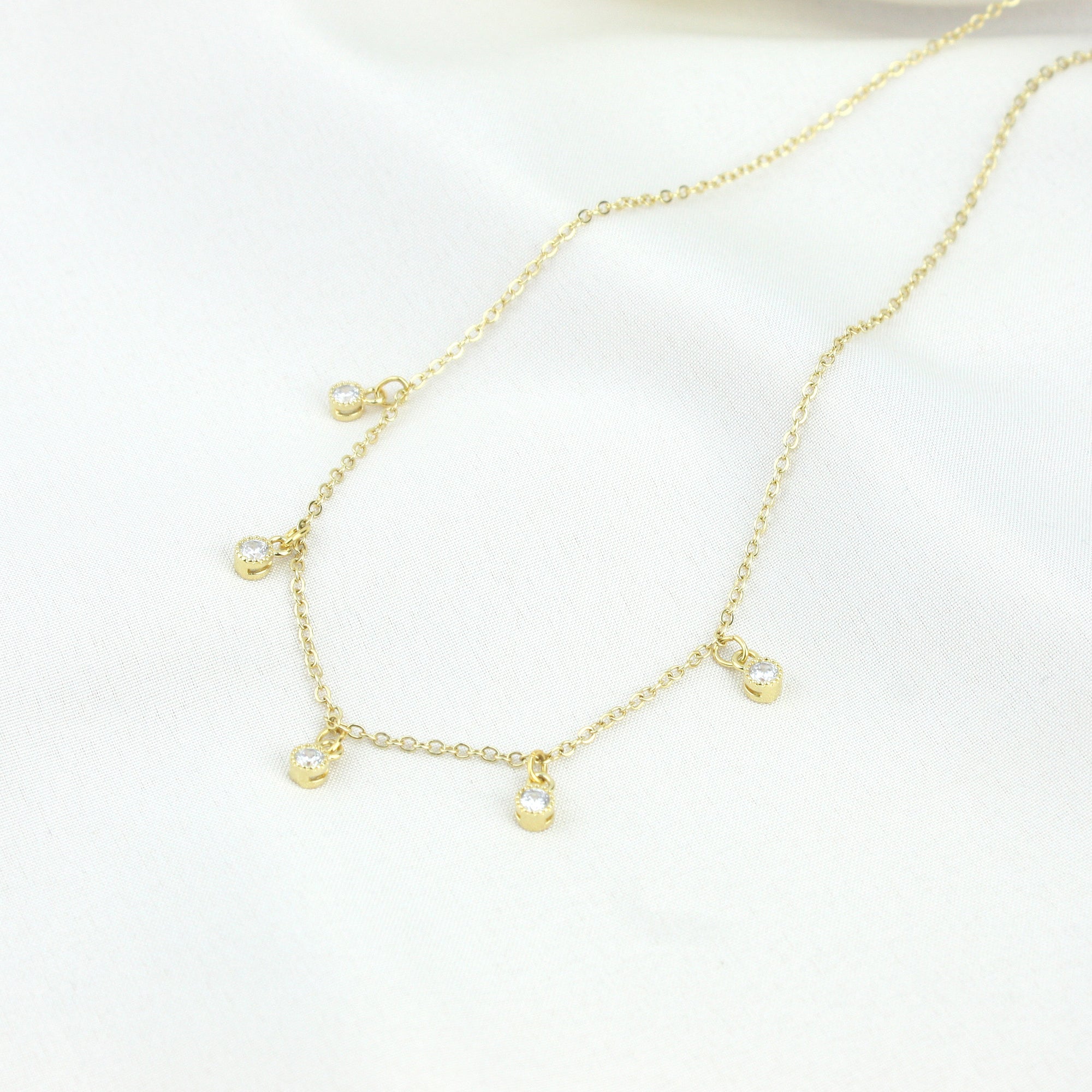 Dainty Charm Necklace Dangle Choker Drop Necklace (FN-42)