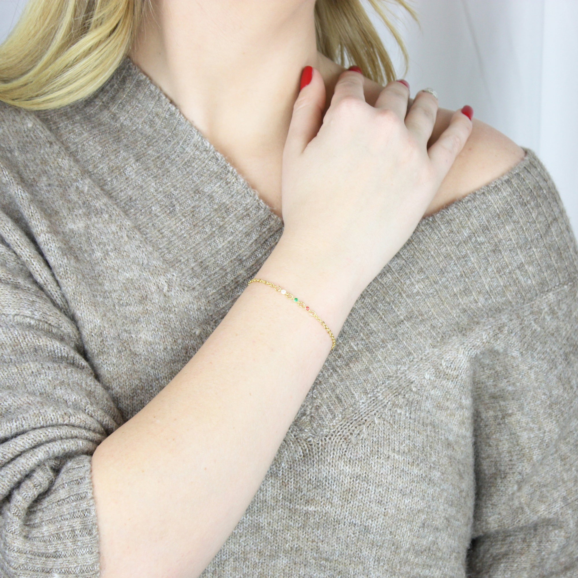 Birthstone Bracelet Dainty Bracelet (FB-43)