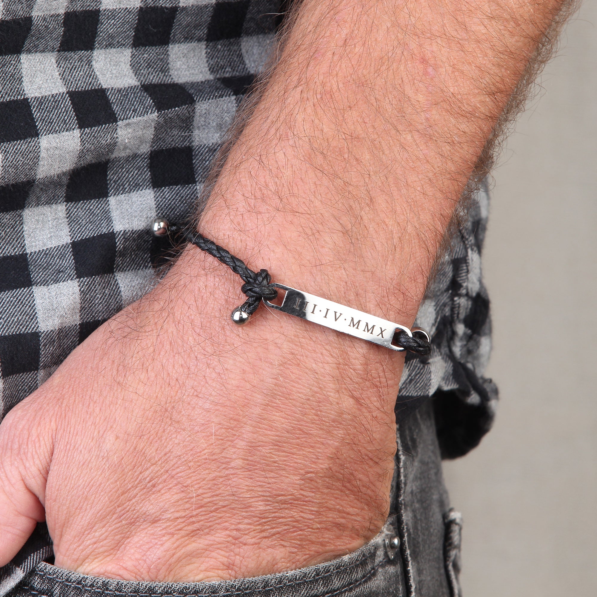 Personalized Men's Bracelet Custom Leather Bracelet (FB-25)