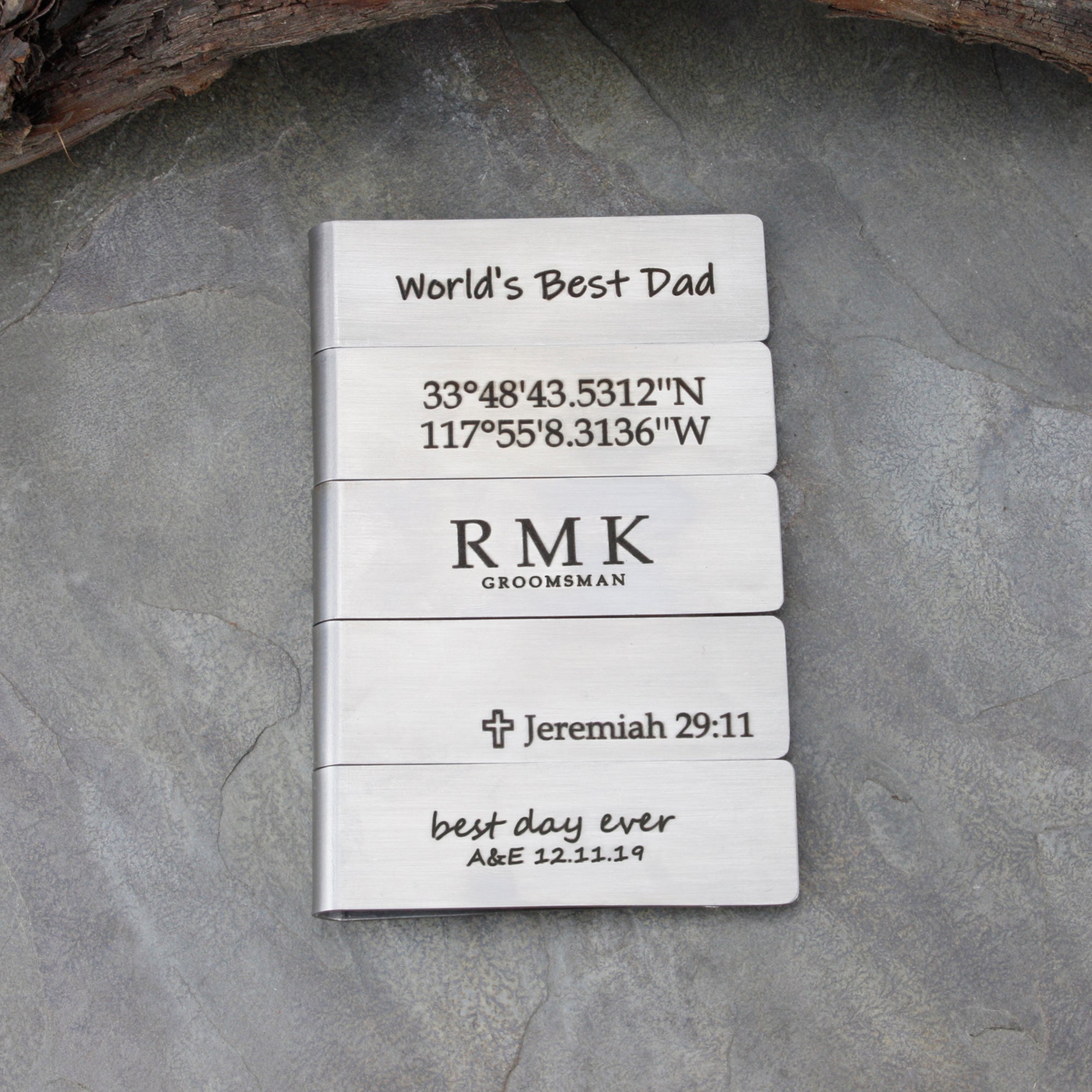 Personalized Money Clip Husband Gift Groomsmen Gift (FMOC-01)