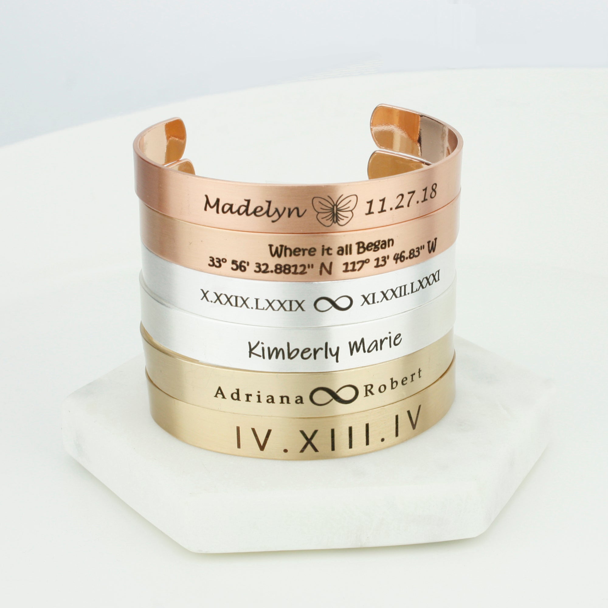 Custom Cuff Bracelet Bracelets for Women Engraved Bracelet (FB-11)