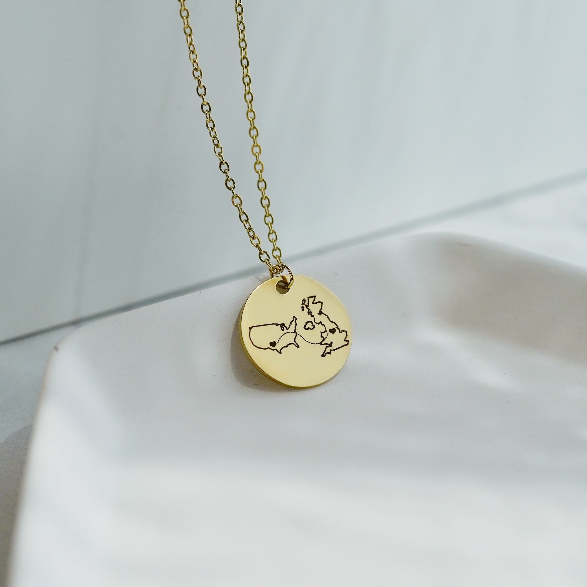 Personalized Country Map Necklace, Long Distance Relationship Gift, Going Away Moving Gift