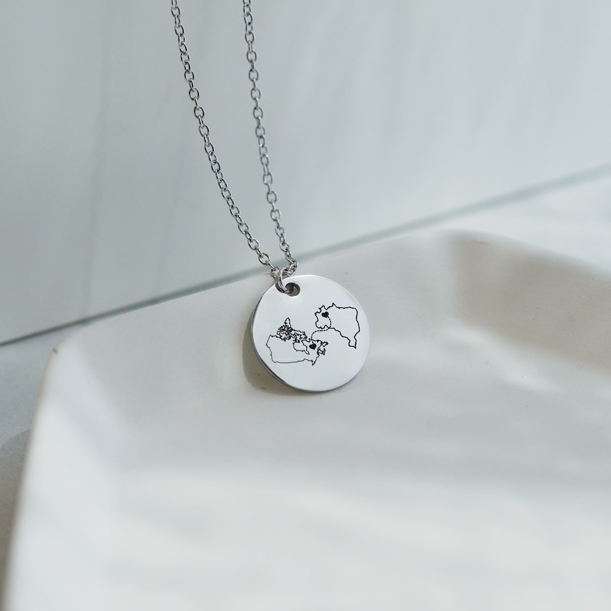Personalized Country Map Necklace, Long Distance Relationship Gift, Going Away Moving Gift