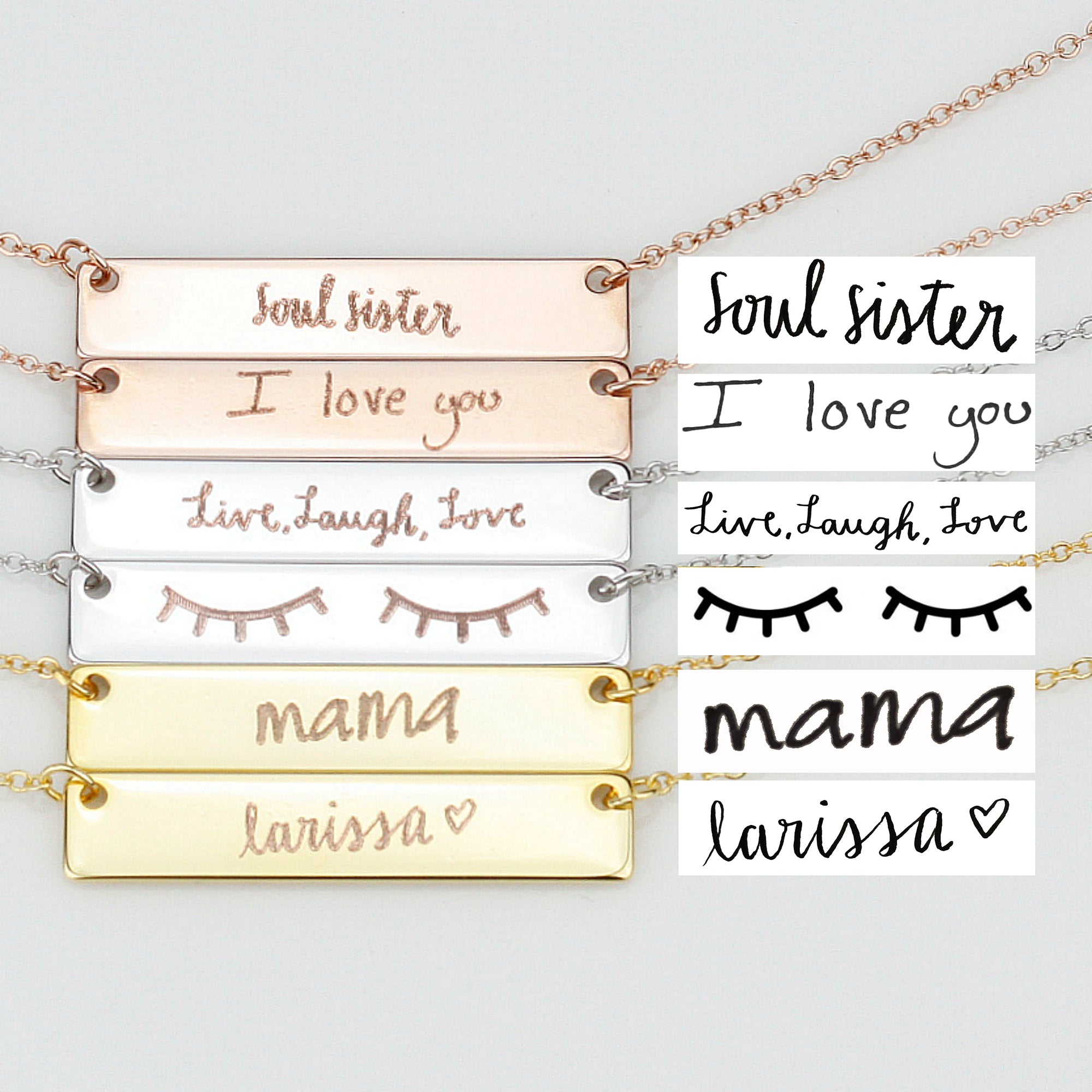 Handwriting Necklace in Sterling Silver – Made By Daisy - Handwriting  Memorial Jewellery