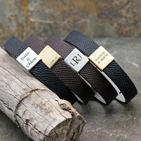 Custom Name Bracelet for Men Personalized Leather Bracelet Men (FB-34) -  ShopFrommomo