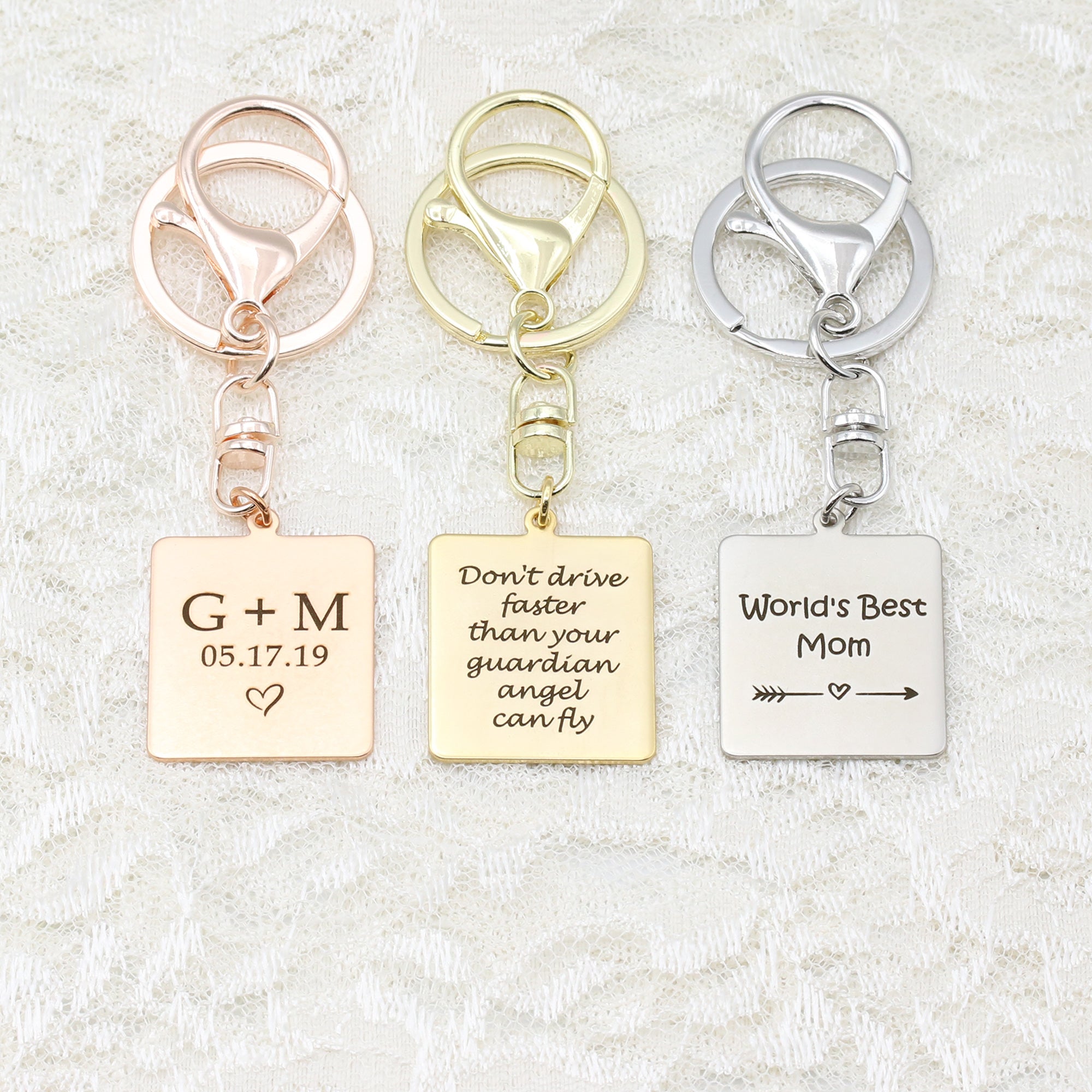 Personalized Square Keychain Engraved Keychain (FKC-05)