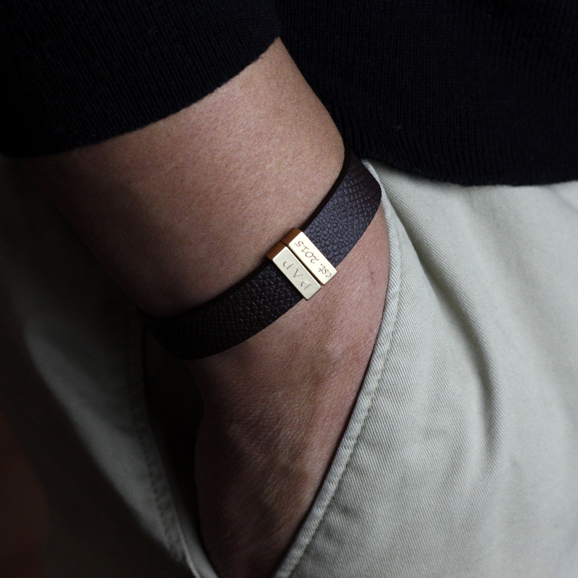 Custom Name Bracelet for Men Personalized Leather Bracelet Men (FB