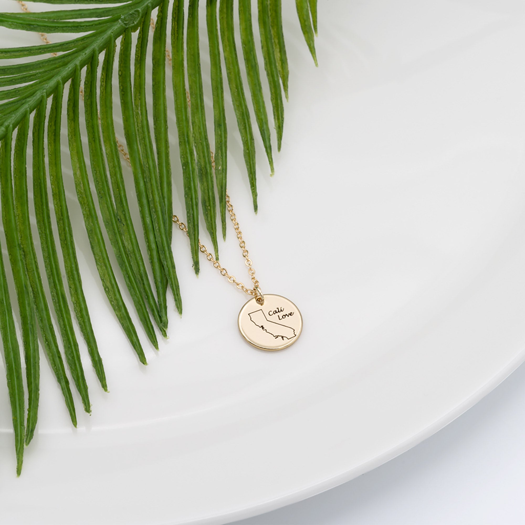 Personalized State Necklace, Long Distance Gift, State Jewelry (FN-107)