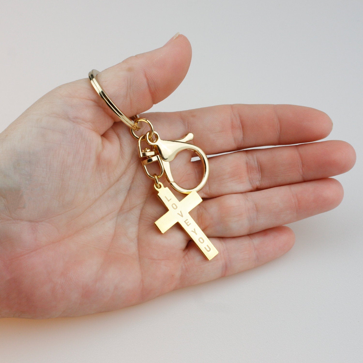Christian Gifts Custom Keychain Cross Pendant (FKC-24) - ShopFrommomo