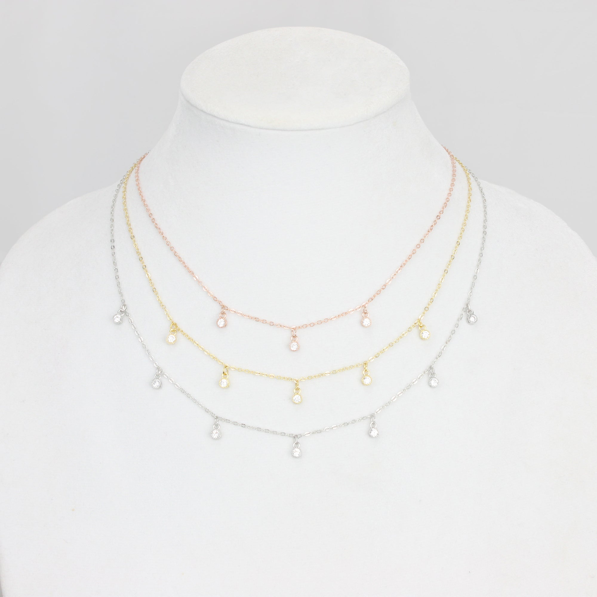Dainty Charm Necklace Dangle Choker Drop Necklace (FN-42)