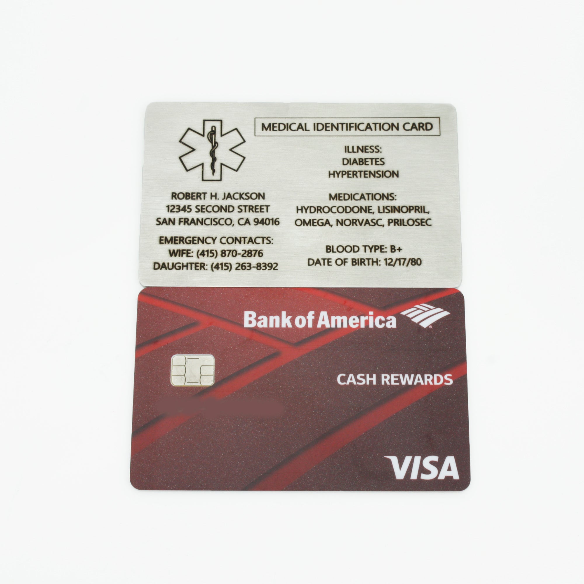 Personalized Medical ID Card Medical Wallet Card (FMED-01)